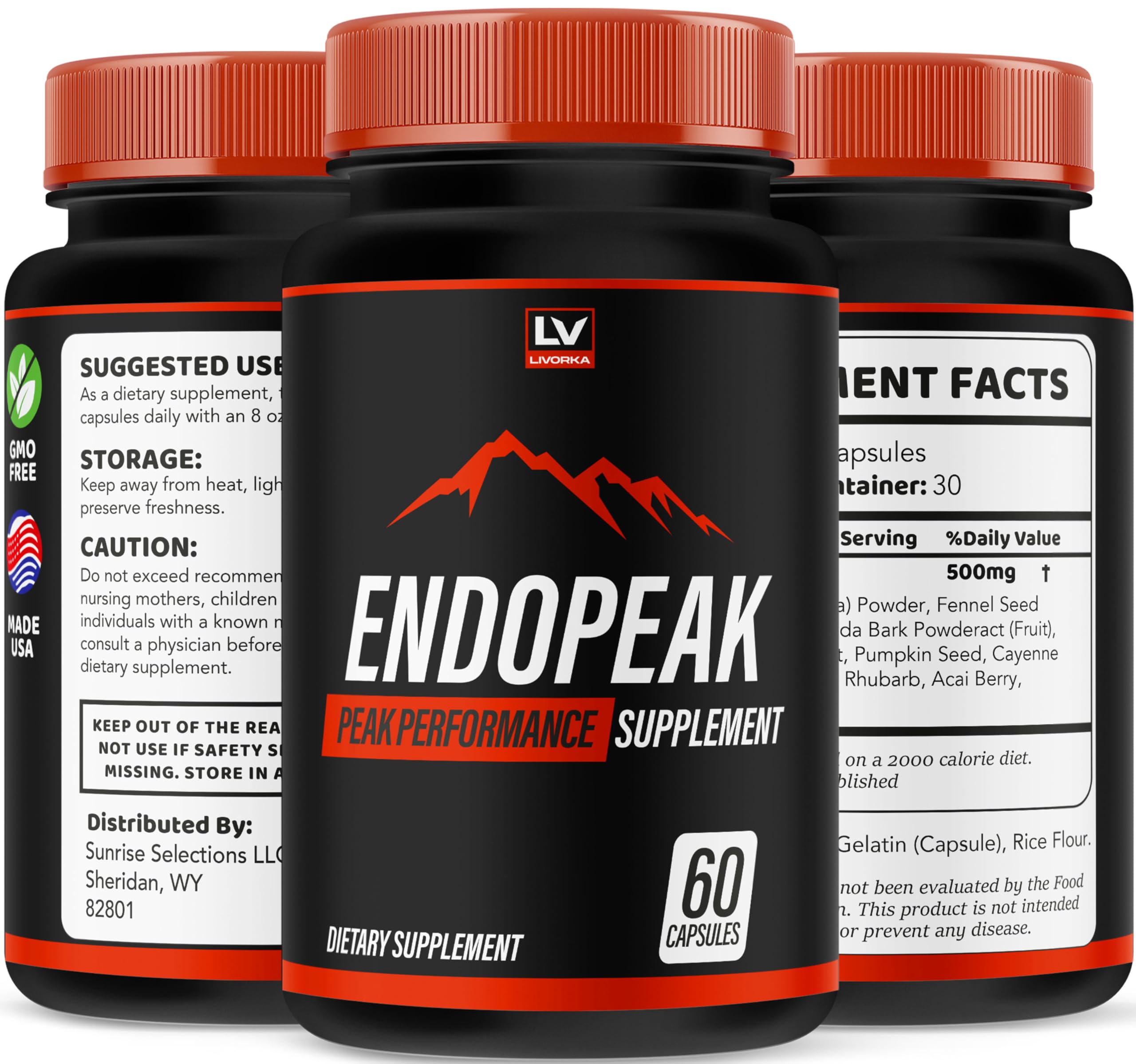 (5 Pack) Endopeak Capsules, Official Advanced Formula, 300 Capsules for 5 Months LIVORKABuy Supplements Australia