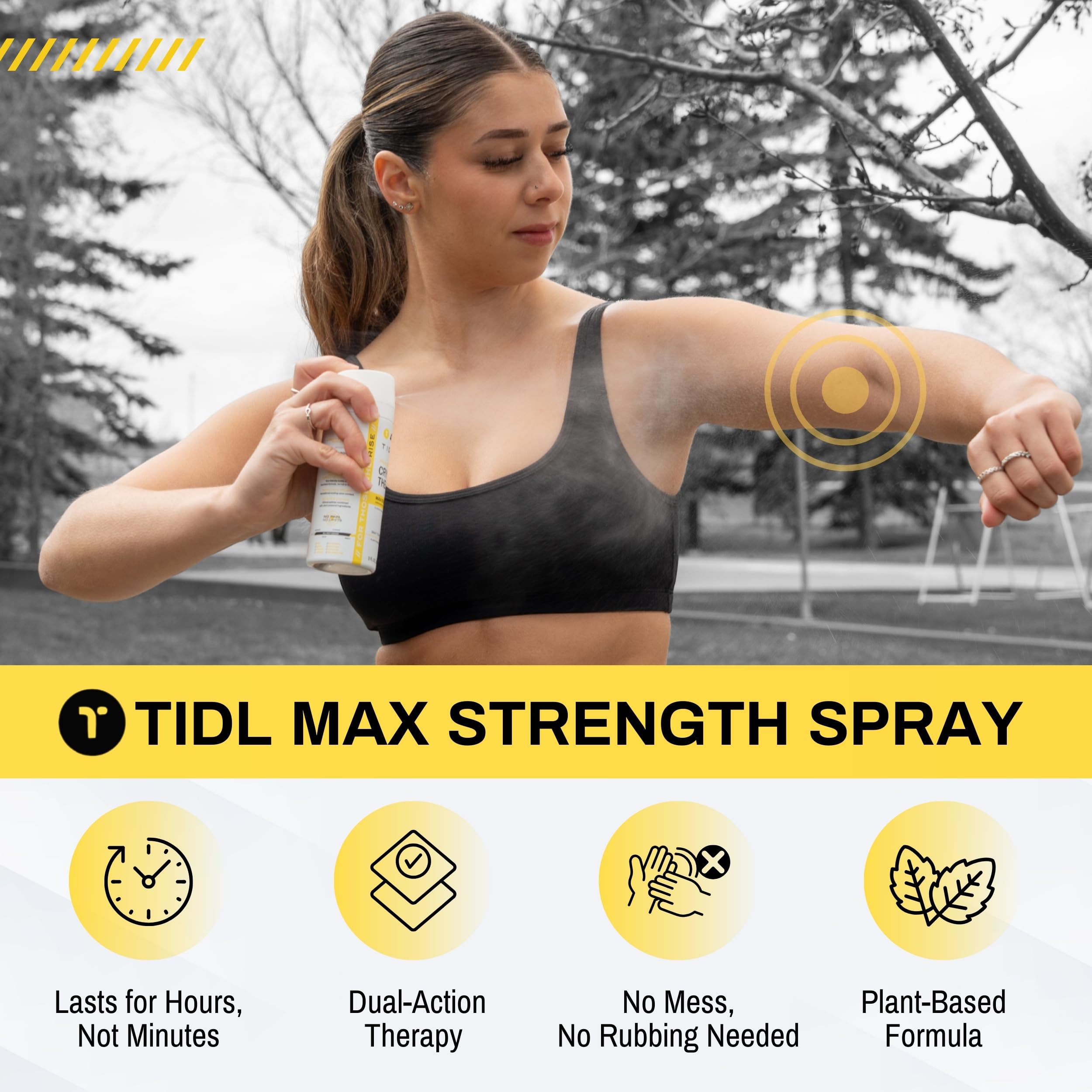 TIDL Cryotherapy Pain Relief Spray, 3 Oz (Pack of 2) Max Strength for Fast-Acting Muscle, Joint & Neck Pain Relief, Plant-Based Menthol & Camphor Pain Reliever, Quick Drying Formula TIDLBuy Supplements Australia