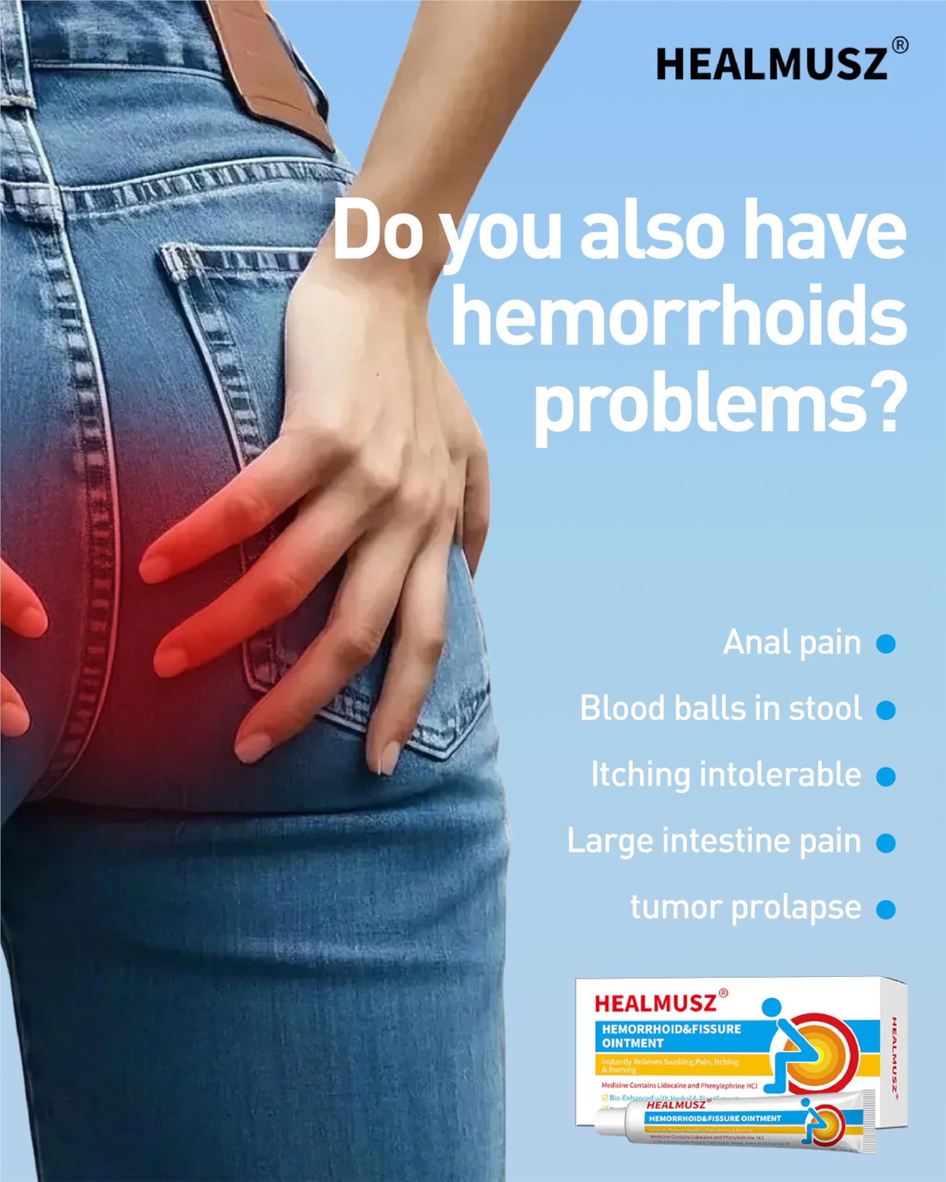 HEALMUSZ Hemorrhoid Fissure Ointment– Hemorrhoid Treatment and Hemorrhoid Cream with Lidocaine and Phenylephrine HCI for Fast Acting Relief of Pain, Swelling, Discomfort, and Itching(1.5 oz) HEALMUSZBuy Supplements Australia
