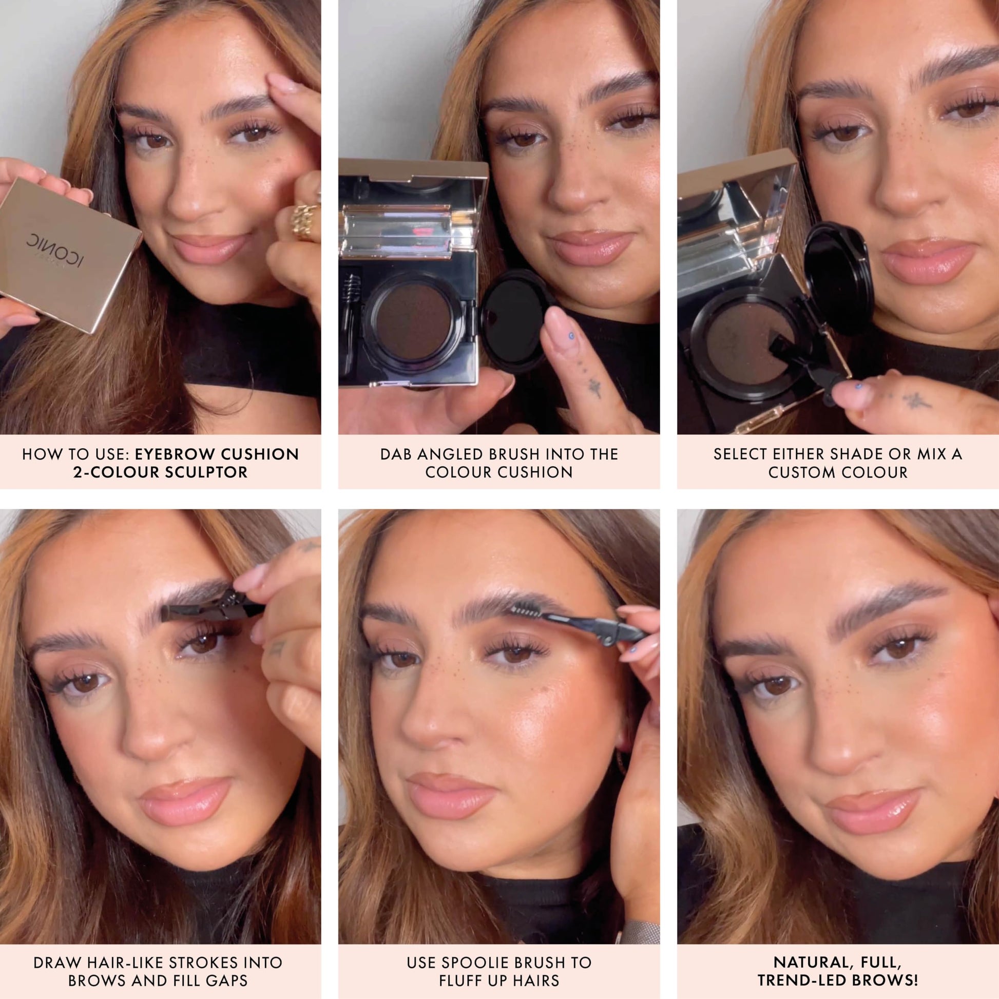 ICONIC LONDON Eyebrow Cushion 2 Colour Sculpter | Fill and Define Eyebrows, Includes a Double Sided Applicator, (Ash Blonde) ICONIC LONDON buy supplements Au