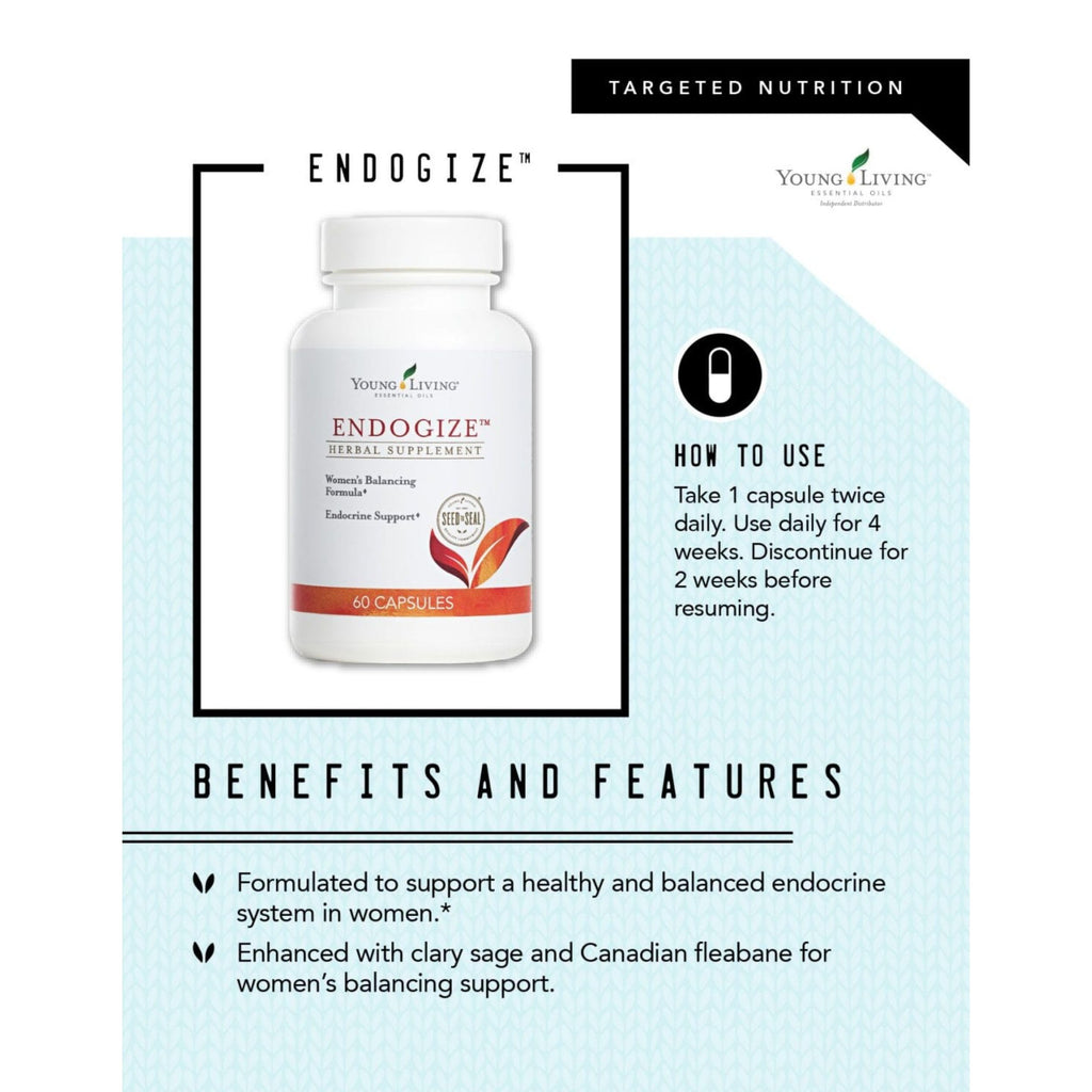 Young Living - EndoGize 60 Capsules | Hormonal Health & Endocrine System Support with Essential Oils | Daily Herbal Supplement for Women's Wellness & Balancing Formula Young LivingBuy Supplements Australia