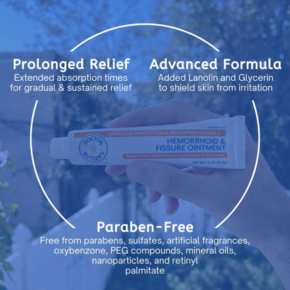 Doctor Butler's Advanced Hemorrhoid & Fissure Ointment – Lidocaine Hemorrhoid Treatment and Fissure Treatment Extra Strength Formula, Heals and Provides Fast Pain and Itch Relief* (1.5 oz.) Doctor Butler'sBuy Supplements Australia