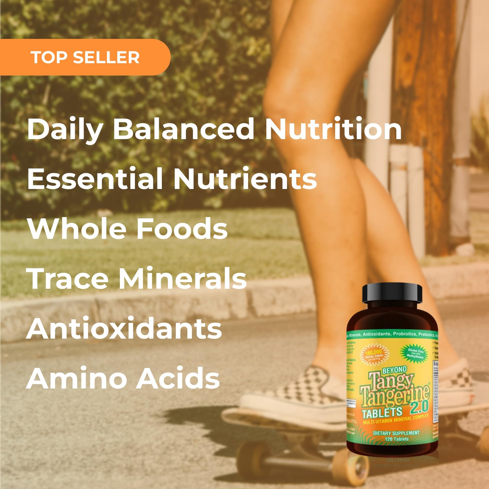 Youngevity Beyond Tangy Tangerine 2.0 Multi-Vitamin & Mineral Complex - Made with Natural & Whole Foods | 160,000 ORAC | 120 Tablets - 2-Pack Youngevity buy supplements Au