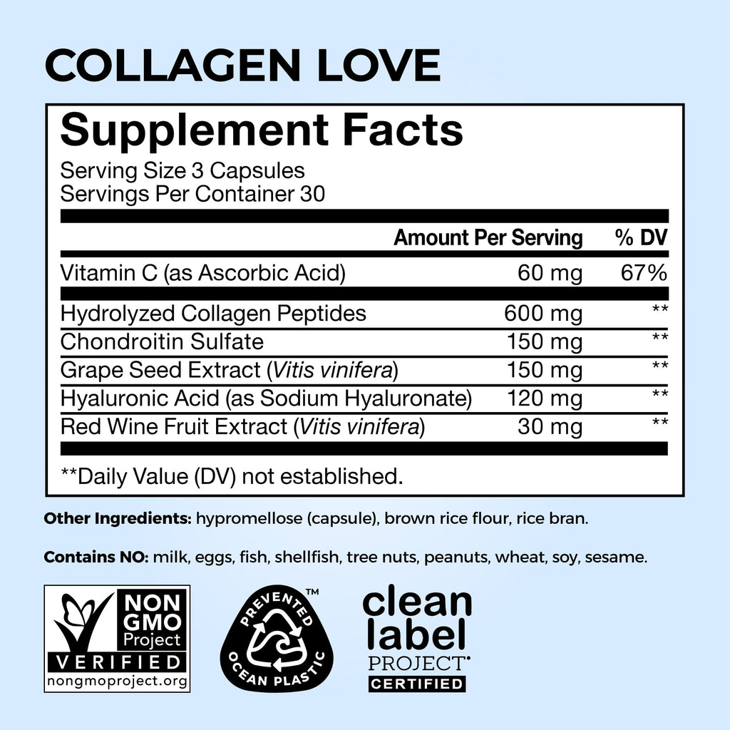 HUM Collagen Love Skin Supplement, Collagen Peptides Capsules with Hyaluronic Acid & Vitamin C, Supports Firm Skin & Helps Minimize Signs of Aging, Supplements