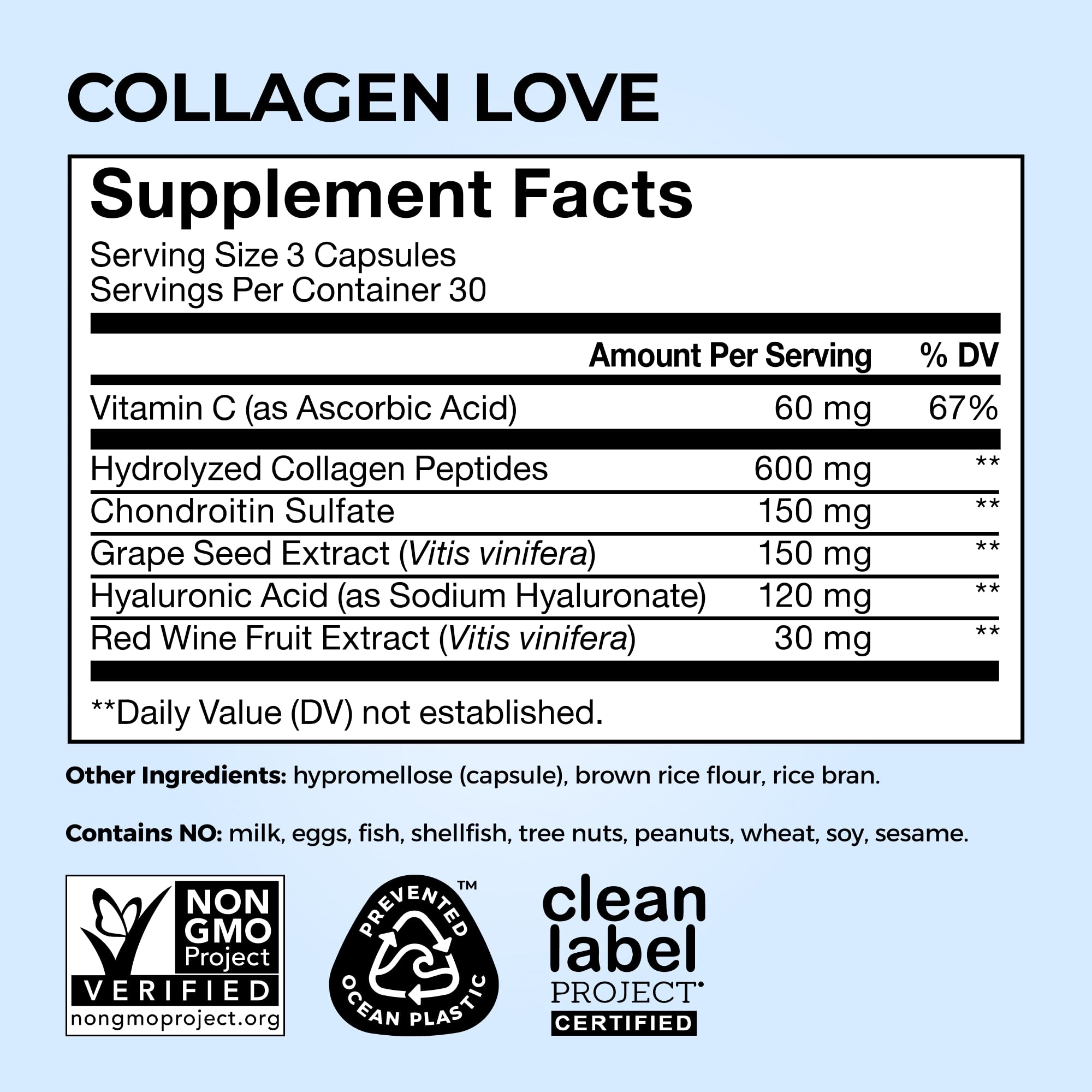 HUM Collagen Love Skin Supplement, Collagen Peptides Capsules with Hyaluronic Acid & Vitamin C, Supports Firm Skin & Helps Minimize Signs of Aging, Supplements