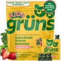 Gruns Multivitamin for Kids, Super Greens Gummies, Superfood Gummy Bears with 20+ Vitamins & Minerals, Spirulina, Chlorella, Alfalfa, Prebiotics Fiber for Digestive Health