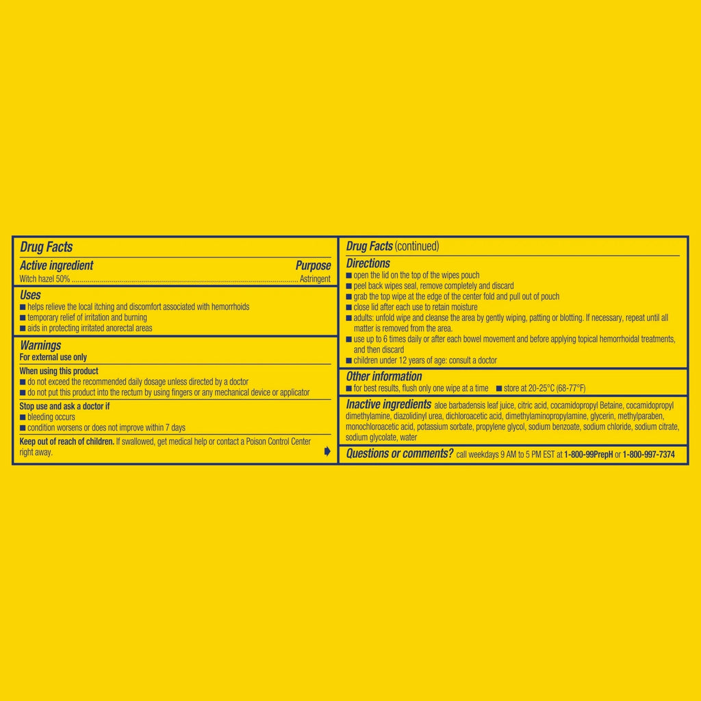 Preparation H Hemorrhoid Flushable Wipes with Witch Hazel for Skin Irritation Relief - 48 Count (Pack of 4) Preparation HBuy Supplements Australia