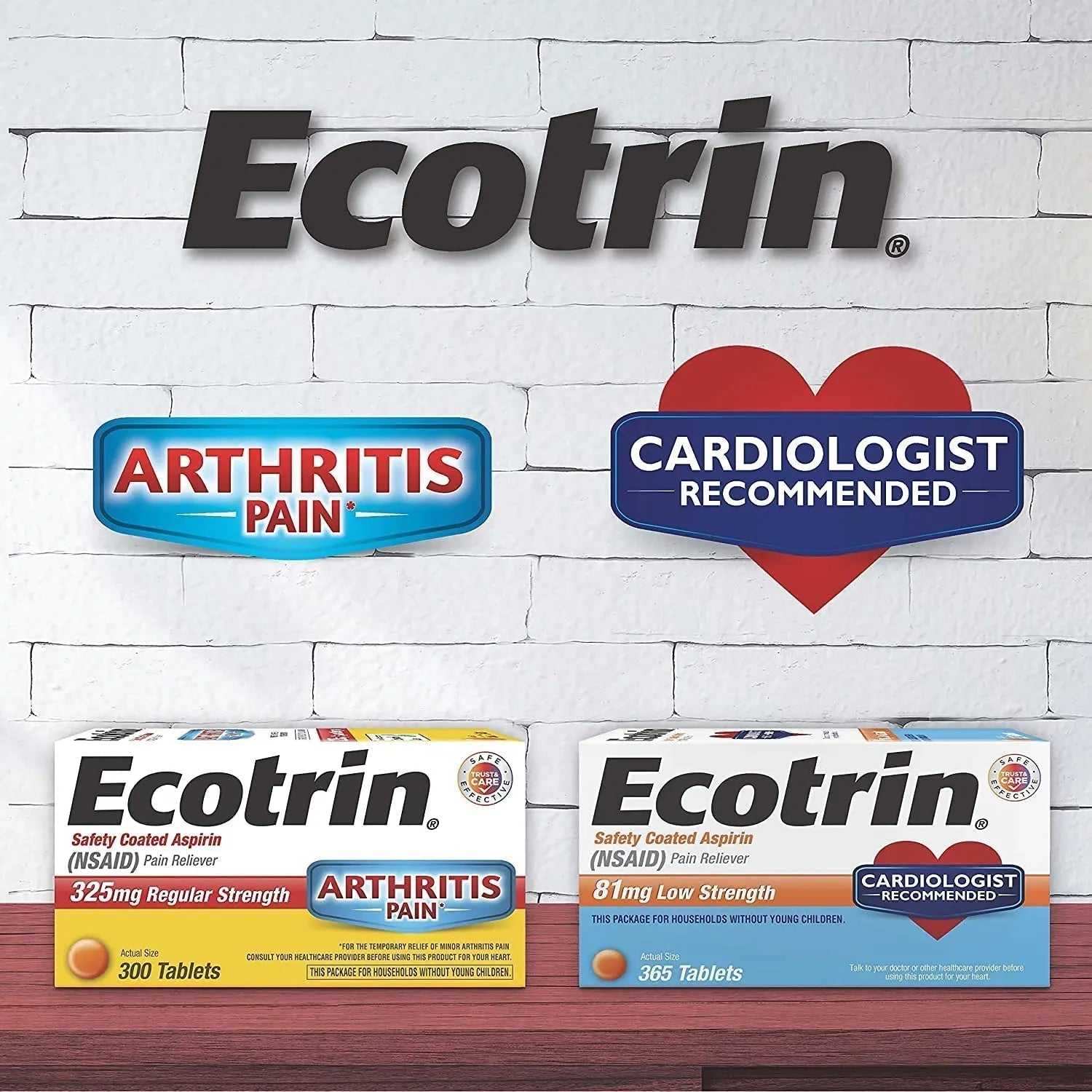 Ecotrin Safety Coated Aspirin Pain Reliever Tablets, Low Strength, NSAID 81mg, 45 ct (Pack of 3) EcotrinBuy Supplements Australia