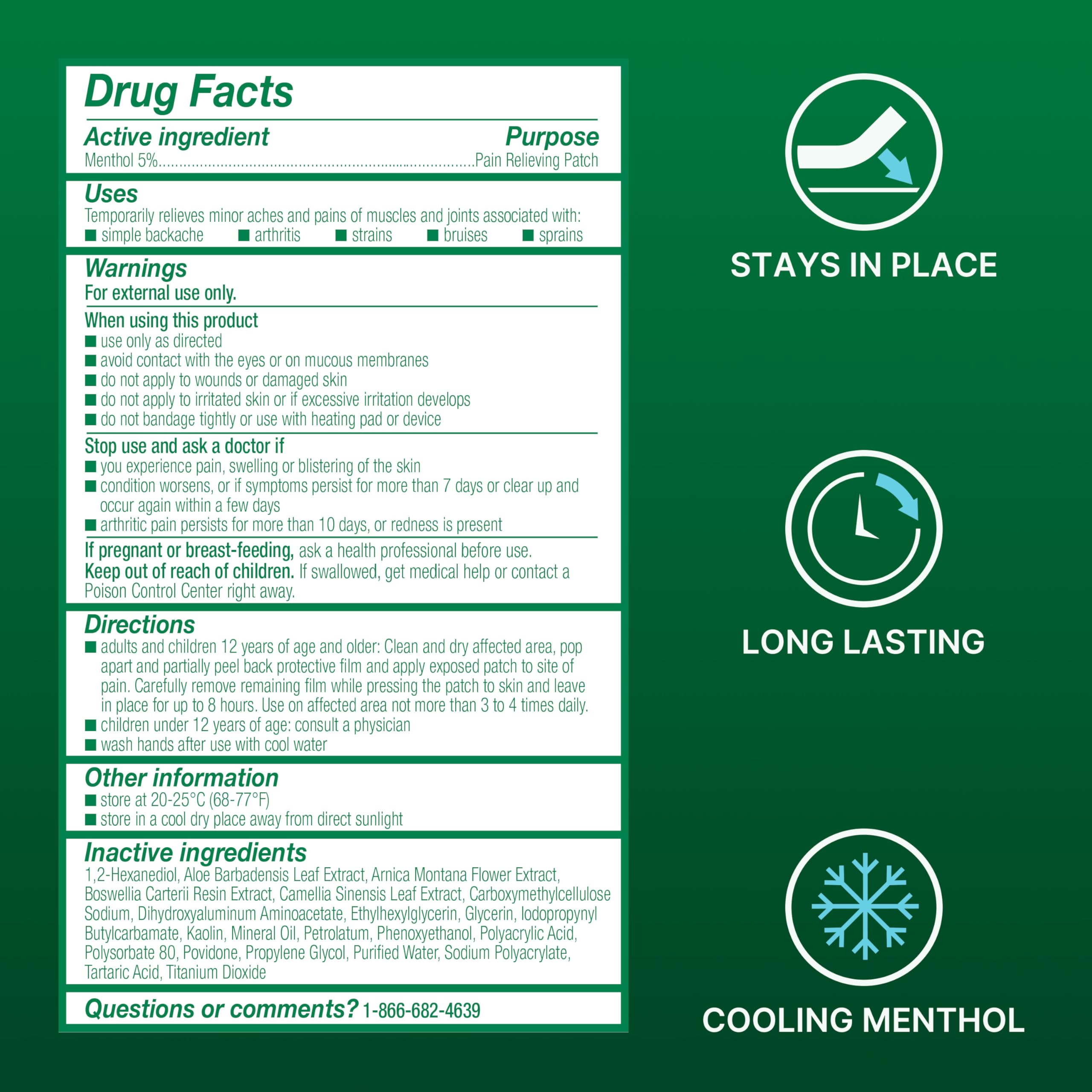 Biofreeze XL Pain Relief Patches, Menthol Pain Patches for Lower Back, Neck, Knee, & Shoulder, Comfortable & Flexible Fabric Stays in Place, 4 ct BiofreezeBuy Supplements Australia