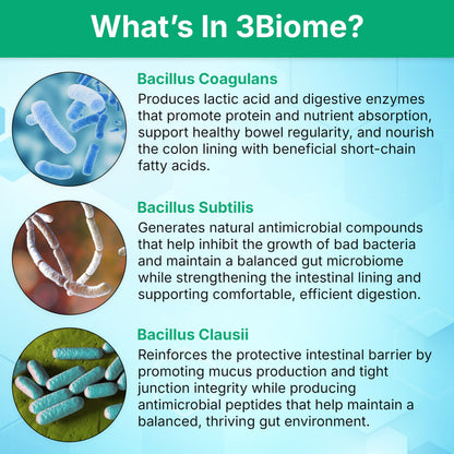 3Biome - Natural Probiotic Supplement - Non-GMO, Vegan, Gluten-Free