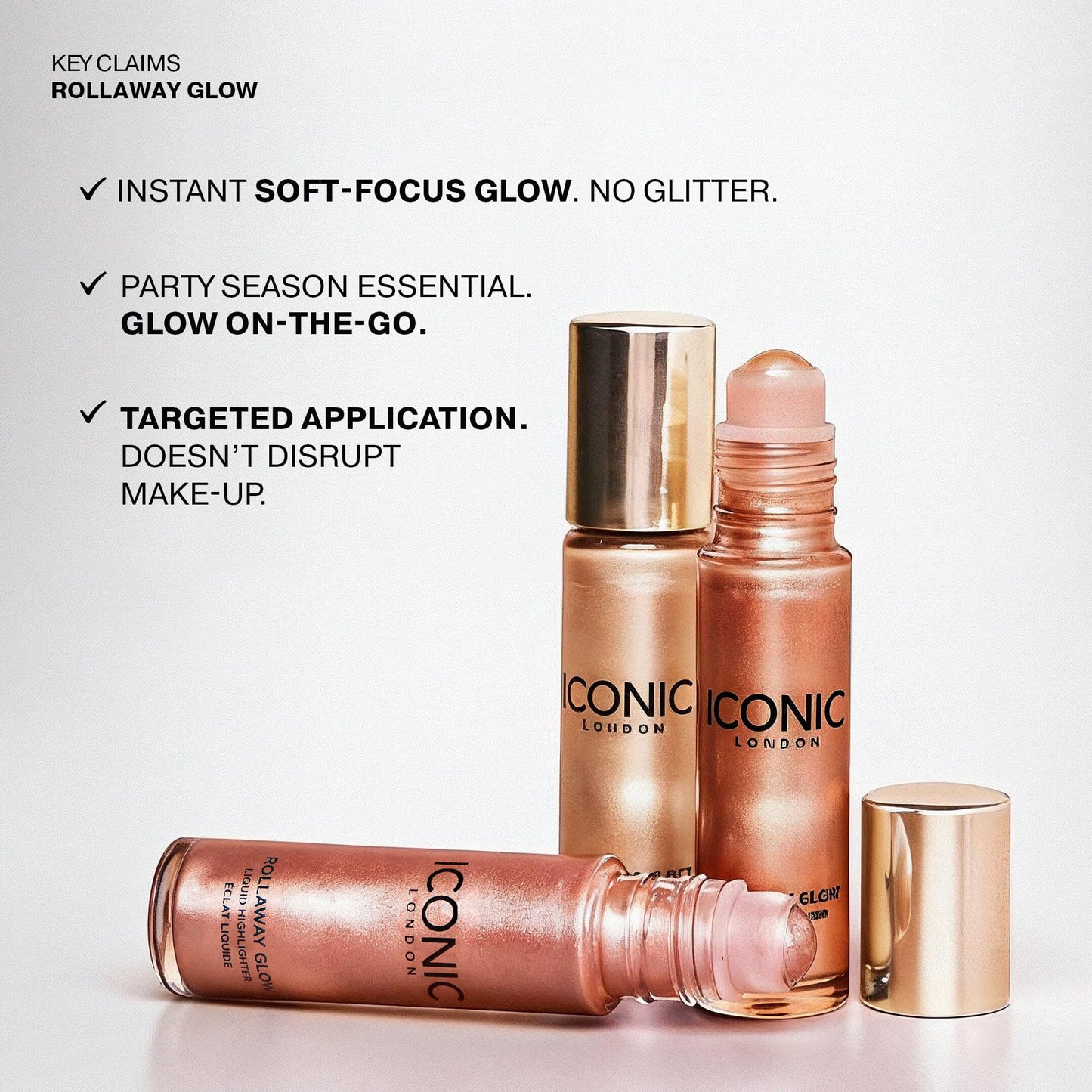 ICONIC LONDON Rollaway Glow | Liquid Highlighter for a Radiant Glow, Cruelty-Free, Vegan Makeup (Champagne Chic) 0.27 Fl oz ICONIC LONDONBuy Supplements Australia