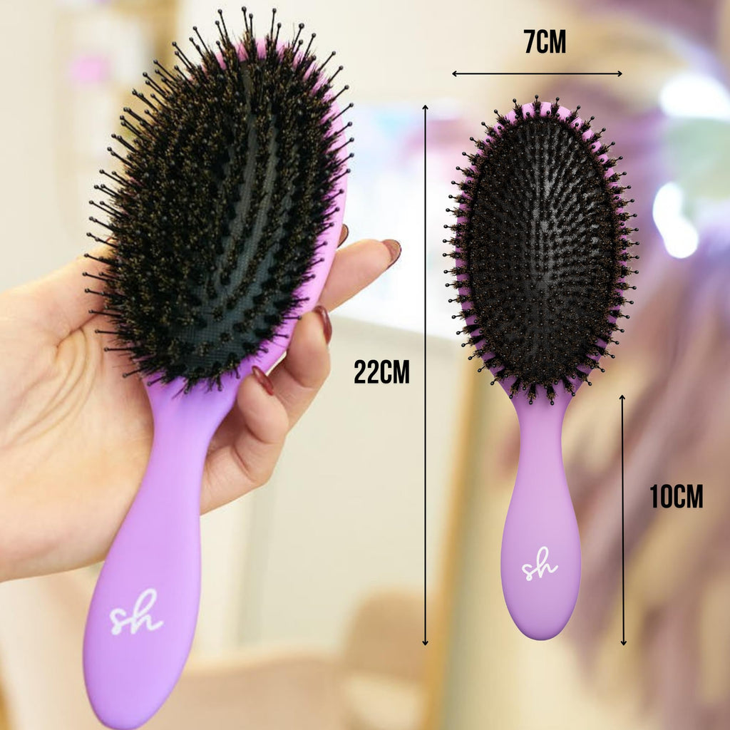 SimplyHair Ultimate Hair Extension Brush & Detangler Anti-Static, Dual Bristle Design, Soft Boar Bristle, Great for All Hair Types & Extensions - Pink & Purple Ombre Brush Ideal for Adults & Kids Simply HairBuy Supplements Australia