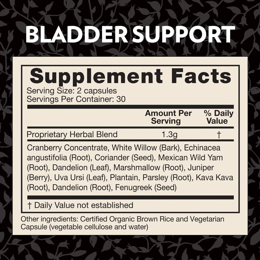 Crystal Star Bladder Support (60 Capsules) – Herbal Supplement for Healthy Bladder Function - Cranberry, Dandelion & Fenugreek - Helps Overactive Bladder and Incontinence - Non-GMO Crystal StarBuy Supplements Australia