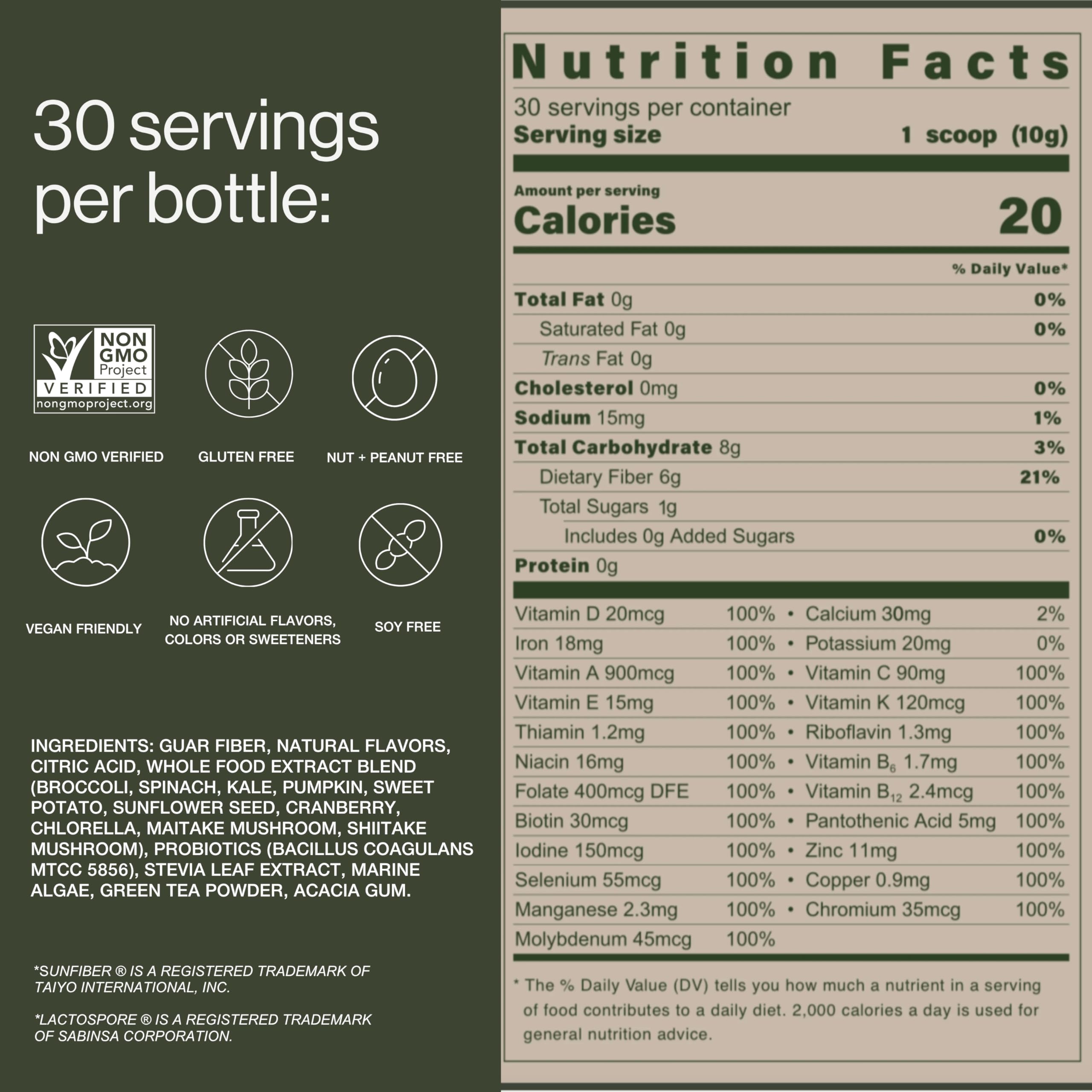 B.WILD Plant-Based Multivitamin Superfood Drink Mix – Refreshing Peach Green Tea with Vitamins, Minerals, Prebiotics & Probiotics for Gut Health & Daily Wellness – 30 Servings – Vegan, Gluten-Free B.WILD buy supplements Au