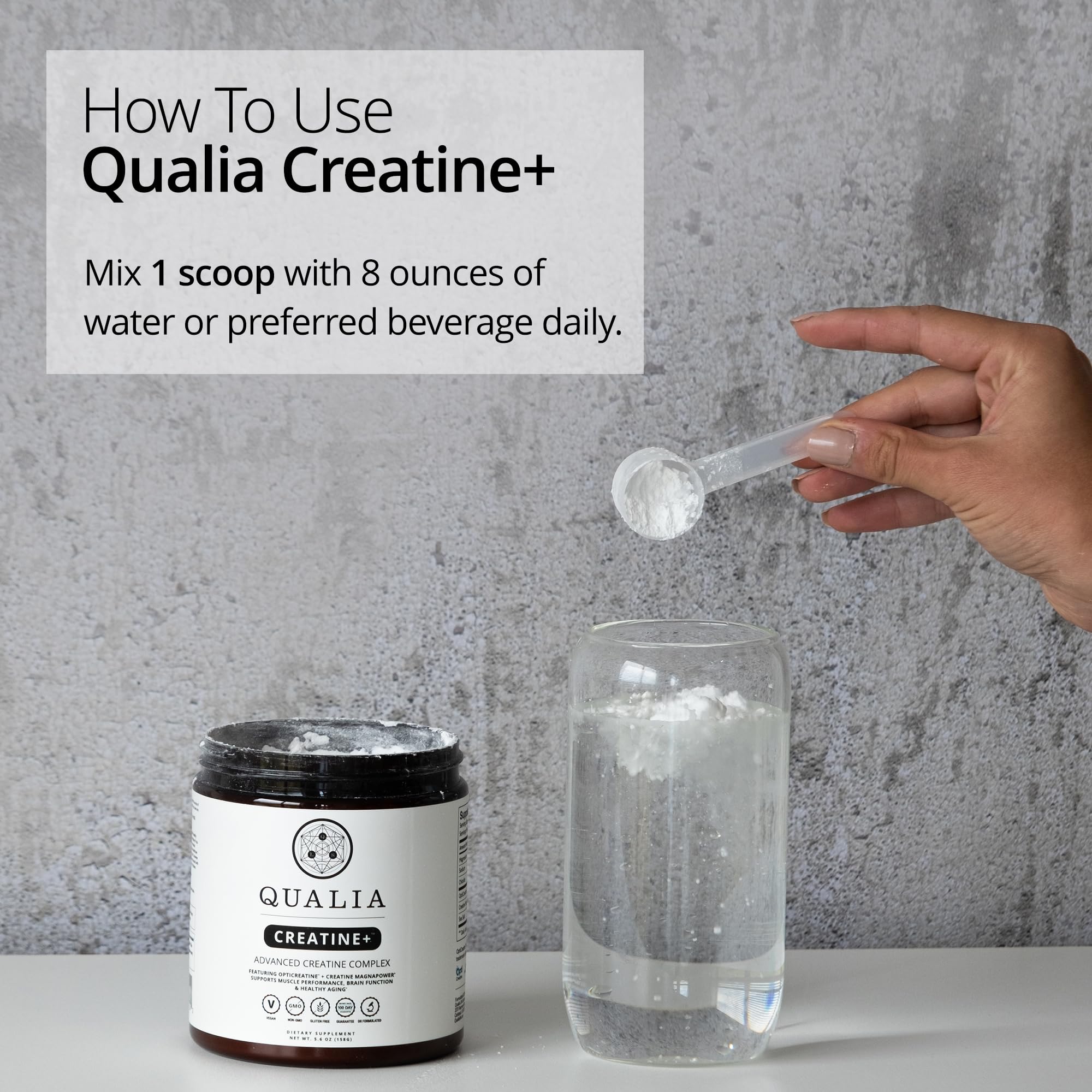 Qualia Creatine | Advanced Creatine Complex | 2 Sources + Magnesium | Optimized Absorption | Muscle Performance, Brain Function, & Healthy Aging (30 Servings) QUALIA LIFE SCIENCES buy supplements Au