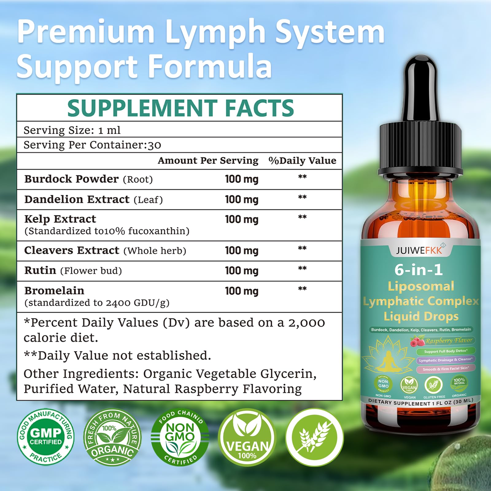 Lymphatic Drainage Drops, 6-IN-1 Lymphatic Complex w. Burdock Dandelion Kelp Cleavers, New Maximum Potency Lymph System Support for Bloat Balance Cortisol Immune Full Body Detox & Skin Vitality JUIWEFKK buy supplements Au