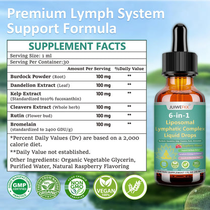 Lymphatic Drainage Drops, 6-IN-1 Lymphatic Complex w. Burdock Dandelion Kelp Cleavers, New Maximum Potency Lymph System Support for Bloat Balance Cortisol Immune Full Body Detox & Skin Vitality JUIWEFKK buy supplements Au