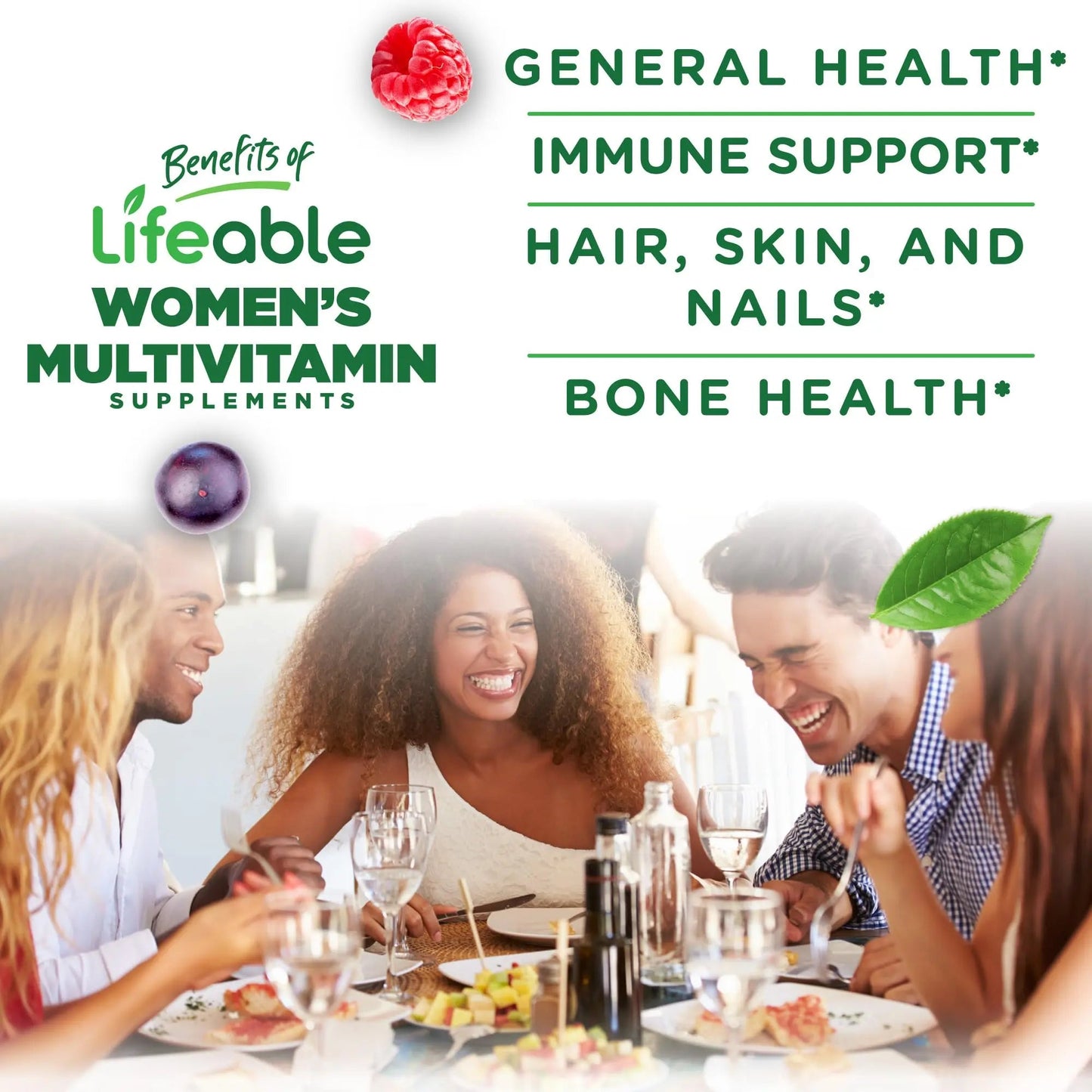 Lifeable Womens Multivitamin Gummy | with Vitamin A, C, D, E, Niacin, B6, Folate, B12, Biotin, Pantothenic Acid, Iodine, Zinc | Lifeable