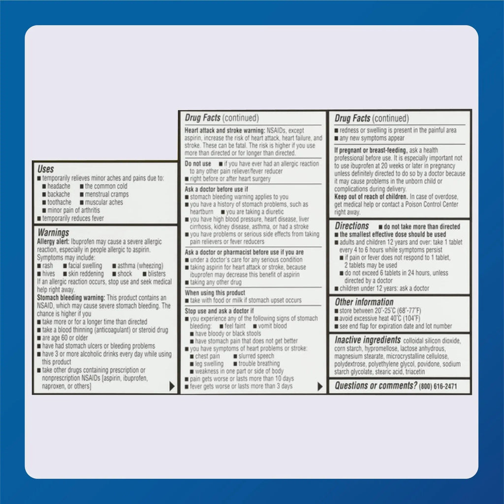 MAJOR Dye-Free Ibuprofen Tablets 200 mg - Helps Temporarily Reduce Fevers - Offers Pain Relief - 100 Tablets (1-Pack) MAJORBuy Supplements Australia