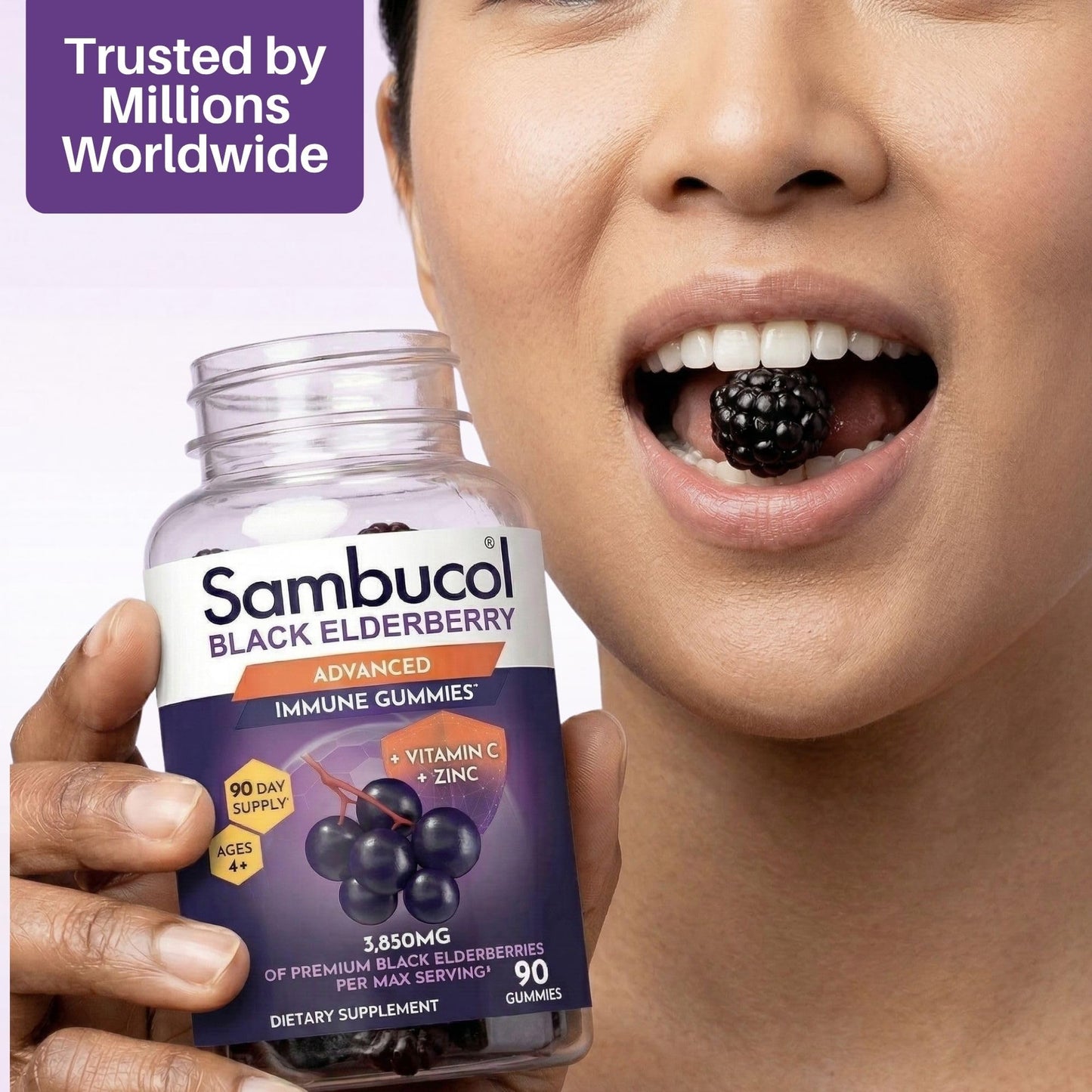 Sambucol Elderberry Gummies - Immune Support Supplement for Adults & Kids with Vitamin C & Zinc, Sambucol Elderberry