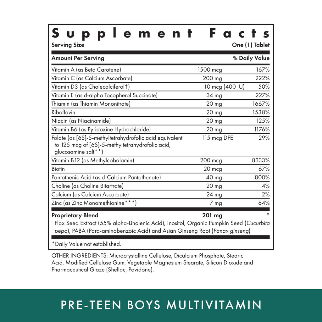 Michael's Health Naturopathic Programs Pre-Teen Boys Daily Multivitamin - 60 Vegetarian Tablets - With Male Herbal Blend - Kosher - 60 Servings MICHAEL'SBuy Supplements Australia