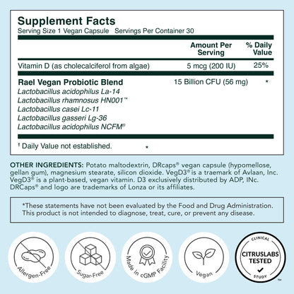 Rael Probiotics for Women - pH Balance Supplement with Prebiotics, Vaginal Immune Health (30 Servings)