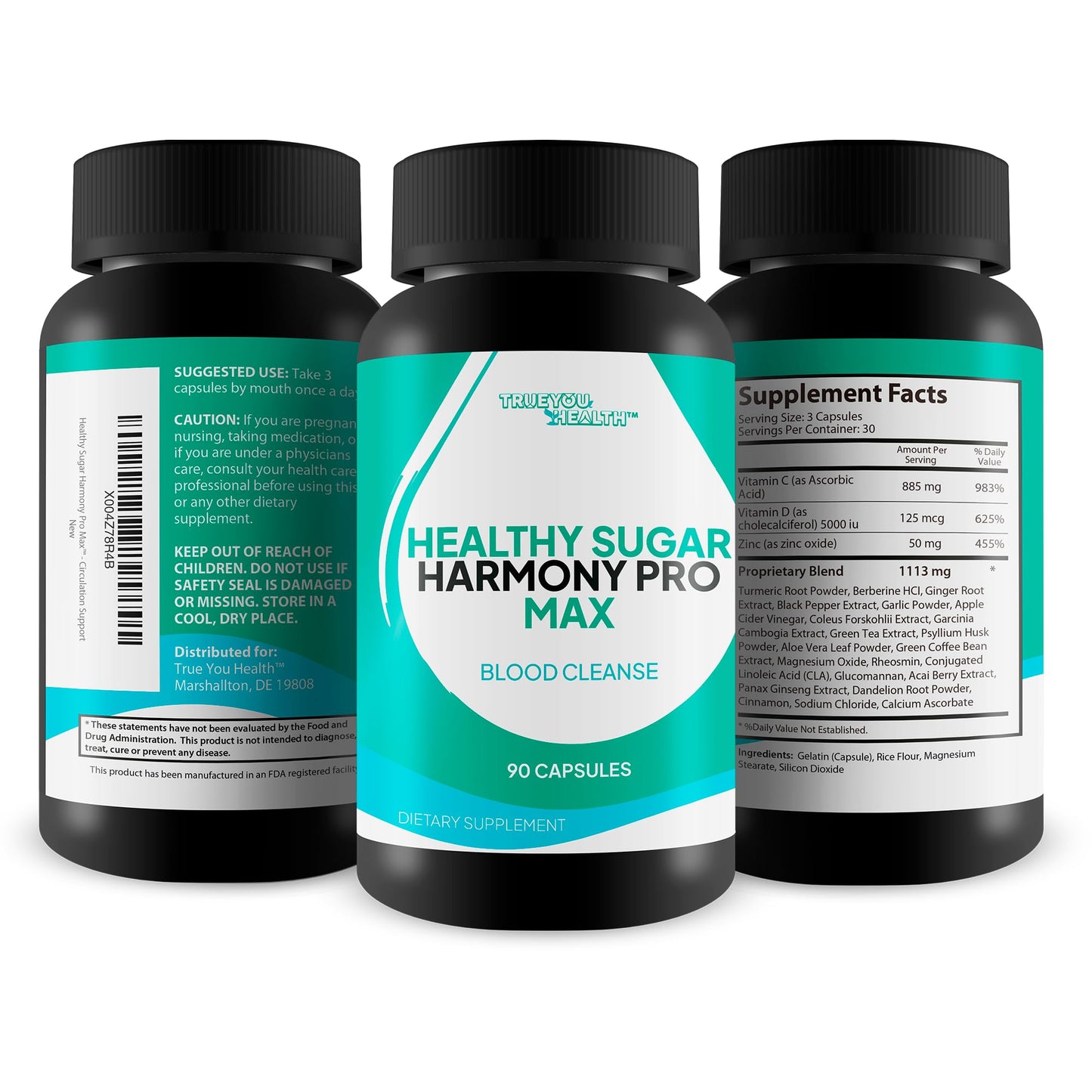 Healthy Sugar Harmony Pro Max - Our Best Blood Cleansing Formula - Support Healthy Sugar Balance & Immune Health with This Premium Blood Support Supplement - Bloodflow & Cardiovascular Support True You Health buy supplements Au