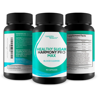 Healthy Sugar Harmony Pro Max - Our Best Blood Cleansing Formula - Support Healthy Sugar Balance & Immune Health with This Premium Blood Support Supplement - Bloodflow & Cardiovascular Support True You Health buy supplements Au