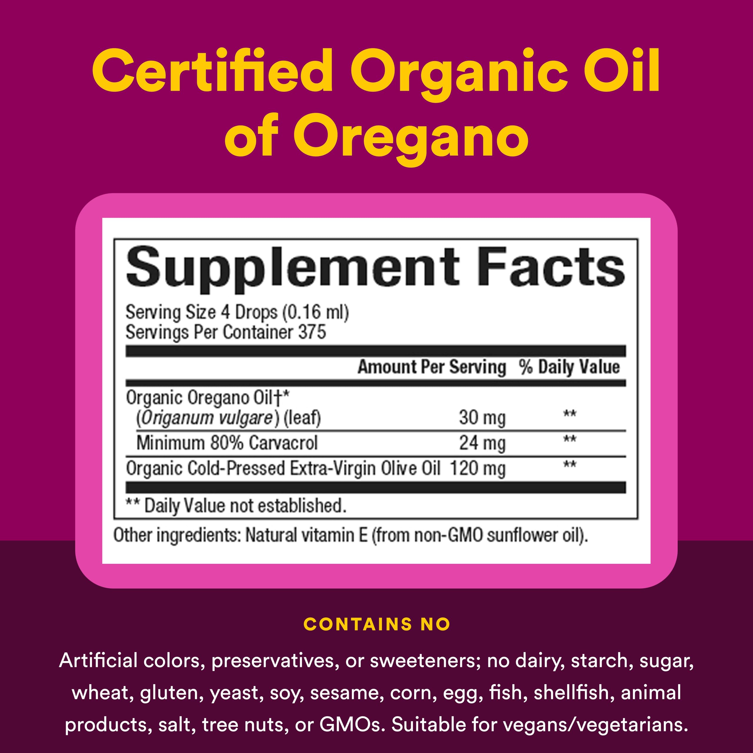 Natural Factors Oil of Oregano - Liquid Antioxidant Support Supplement for Immune Support - Easy Swallow Health Supplement