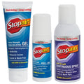 Stopain Pain Relief Combo Set (Gel, Roll On, Spray) USA Made, Max Strength Fast Acting with MSM, Glucosamine, Menthol for Lower Back, Knee, Neck HSA FSA Topical Analgesic Products StopainBuy Supplements Australia