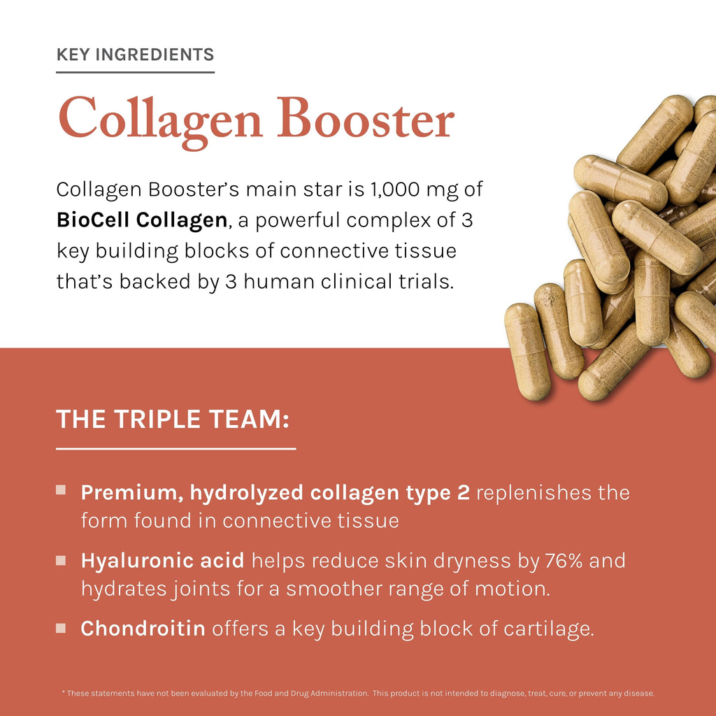 Reserveage Beauty Collagen Booster - Supplement for Skincare & Joint Health - Supports Healthy Collagen Production for Women - 60 Capsules (30 Servings)