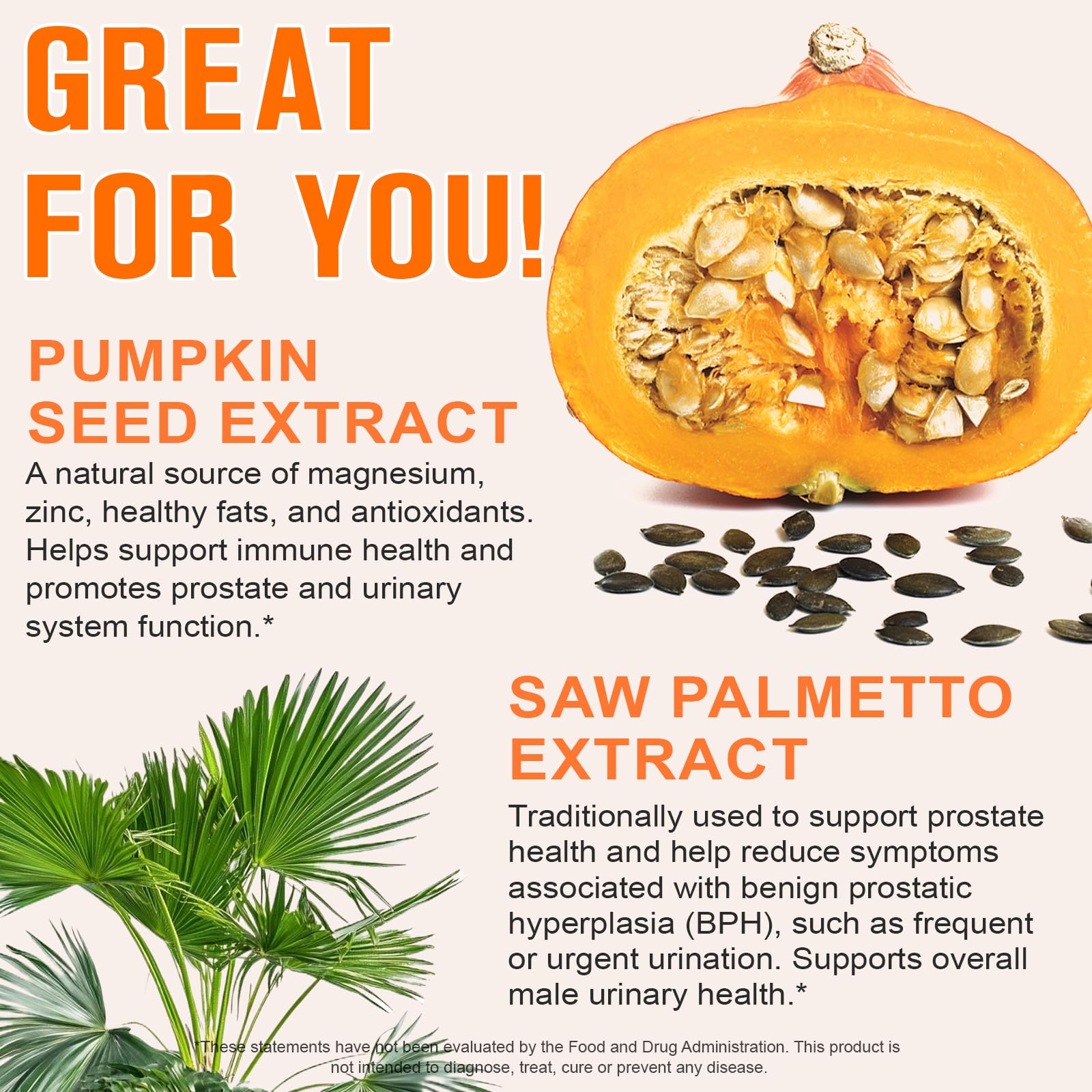 Pumpkin Seed Oil with Saw Palmetto, 1000mg per Serving, 300 Softgels – Cold Pressed Pumpkin Seed Oil Capsules for Hair, Prostate, Urinary & Bladder Health