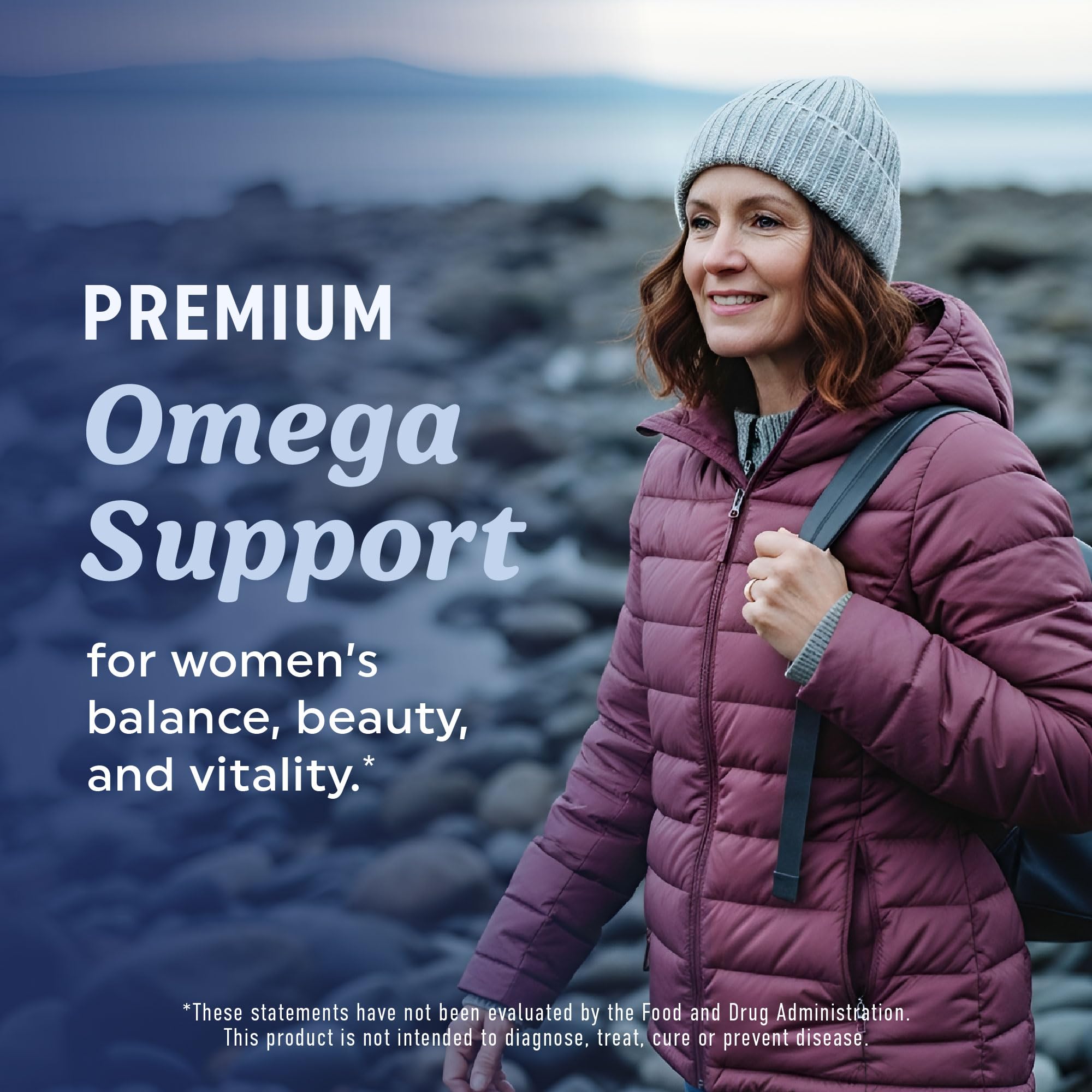 Fish Oil Omega 3 Supplements for Women | DHA + EPA | Heart Health, Hormone Balance, Skin & Wellness Support | 600MG Omega3 + 800MG Evening Primrose Oil