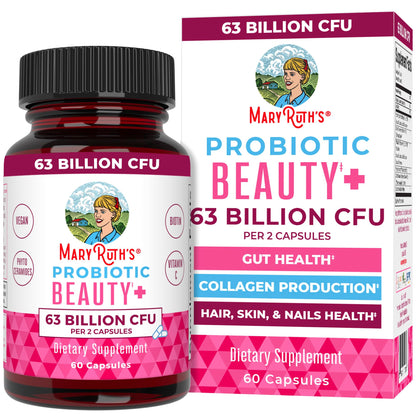 MaryRuth Organics Probiotic Beauty Capsules | Vegan Collagen Support | Anti Aging | Gut Health | Hair Skin and Nails Vitamins | Skin Care