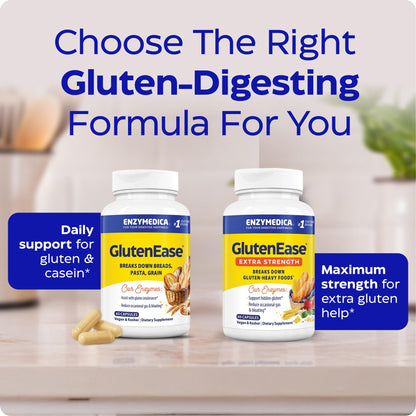Enzymedica GlutenEase - Digestive Enzyme Supplement for Women & Men, Gluten & Casein Sensitivity Support, Enzymes for Digestion & Gut Health