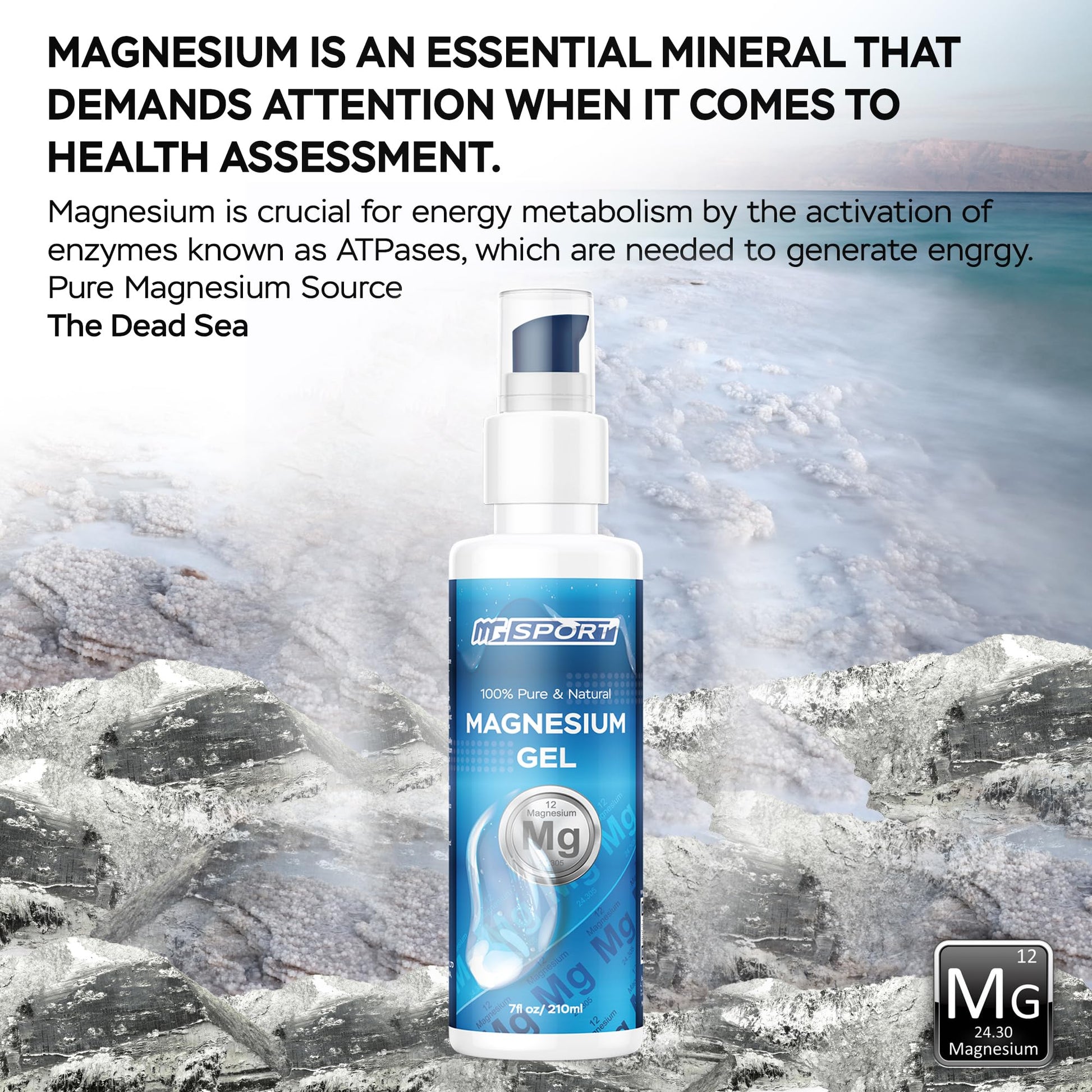 MgSport Magnesium Gel Dead Sea Magnesium - Gentle Topical Gel for Leg Cramps and Muscle Recovery Without Stinging - 20% More Potency Than Magnesium Oil Sprays - 1,000 Pumps MgSportBuy Supplements Australia