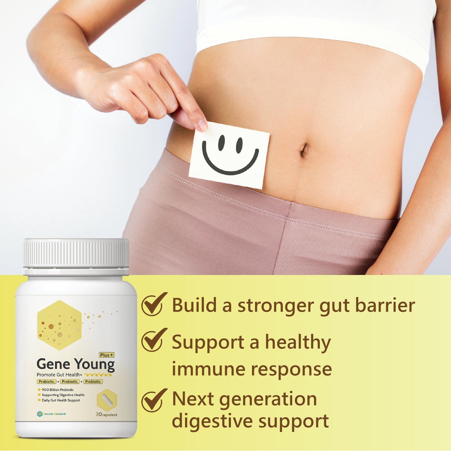 Fecula Biotech Synbiotic for Gut Health | 3-in-1 Daily Prebiotic, Probiotic, Postbiotic for Digestive Health, Bloat & Immune Support