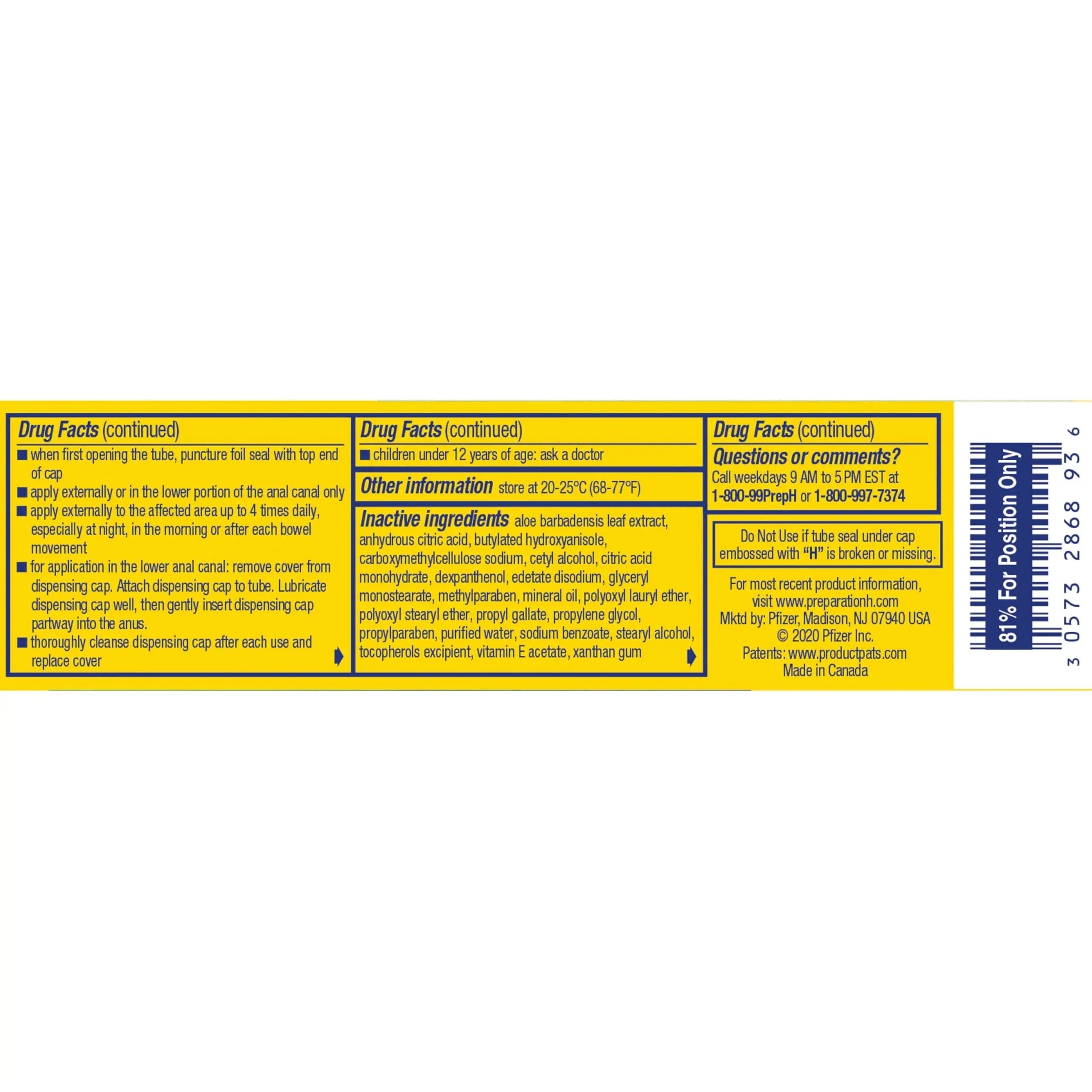 Preparation H Hemorrhoid Symptom Treatment Cream (0.9 Ounce Tube), Maximum Strength Multi-Symptom Pain Relief with Aloe Preparation HBuy Supplements Australia