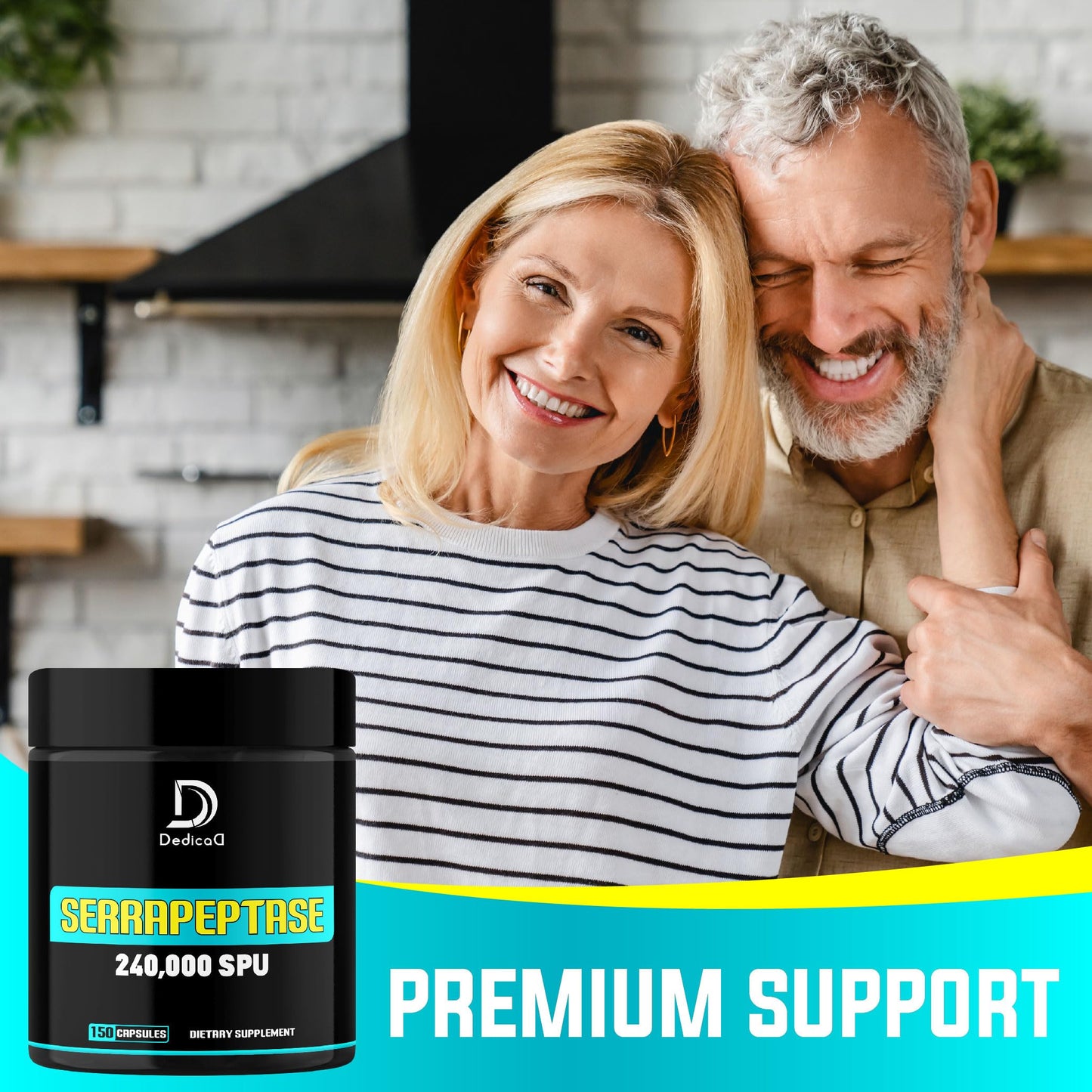 DEDICAD Serrapeptase Supplement 240,000 SPU - 150 Capsules for Smooth Breathing, Heart Health & Immune System Support - 75-Serving Supply DEDICAD buy supplements Au