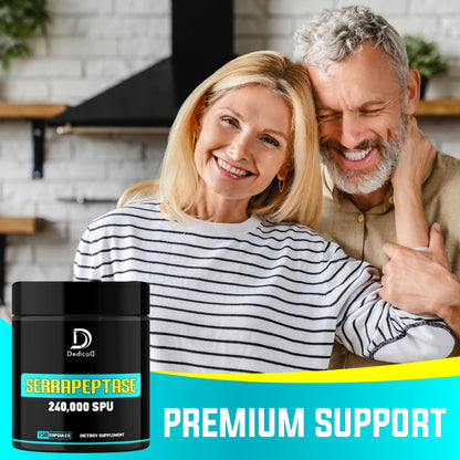 DEDICAD Serrapeptase Supplement 240,000 SPU - 150 Capsules for Smooth Breathing, Heart Health & Immune System Support - 75-Serving Supply DEDICAD buy supplements Au