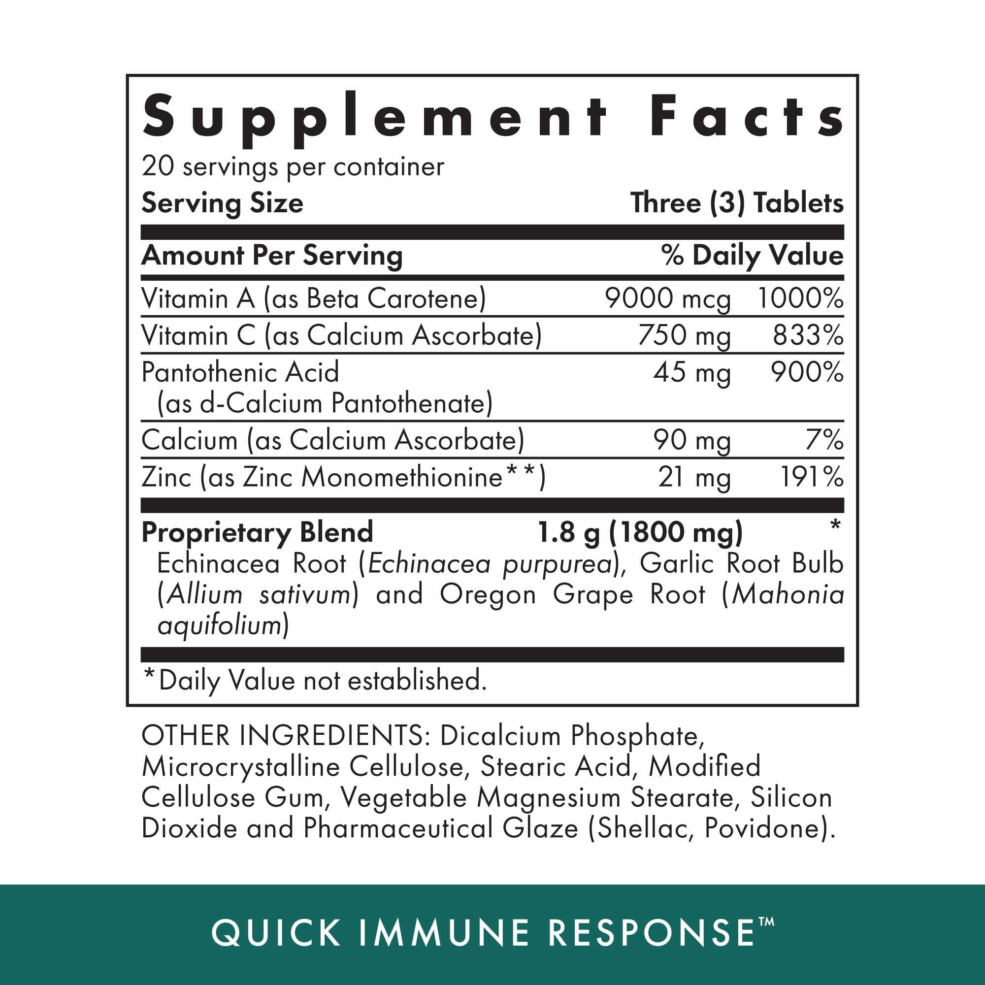 Michael's Health Naturopathic Programs Quick Immune Response - 60 Vegetarian Tablets - Immune System Support - With Vitamin A, Vitamin C & Zinc - 20 Servings MICHAEL'SBuy Supplements Australia