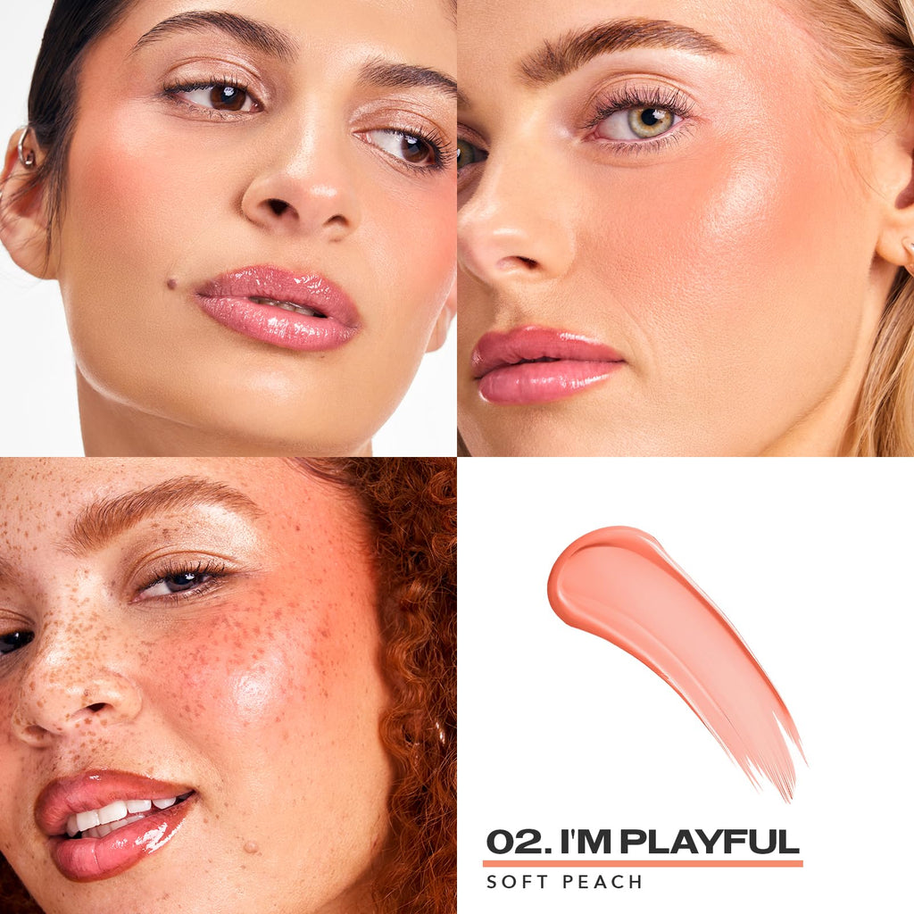 Sacheu Cheek STAY-N Liquid Blush for Cheeks — High Pigment, Buildable, Lightweight Cream Blush for Dewy & Radiant Flushed Cheeks — Long-lasting & Cruelty Free, I'm Playful SacheuBuy Supplements Australia