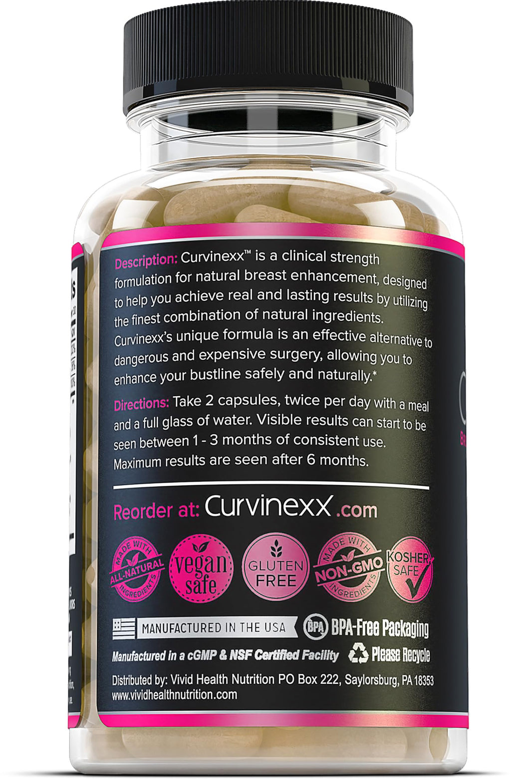 CURVINEXX (3 Bottles) - Natural Breast Toning and Firming Supplement. Lift, Firm and Enhance your Bust Naturally... Curvinexx buy supplements Au