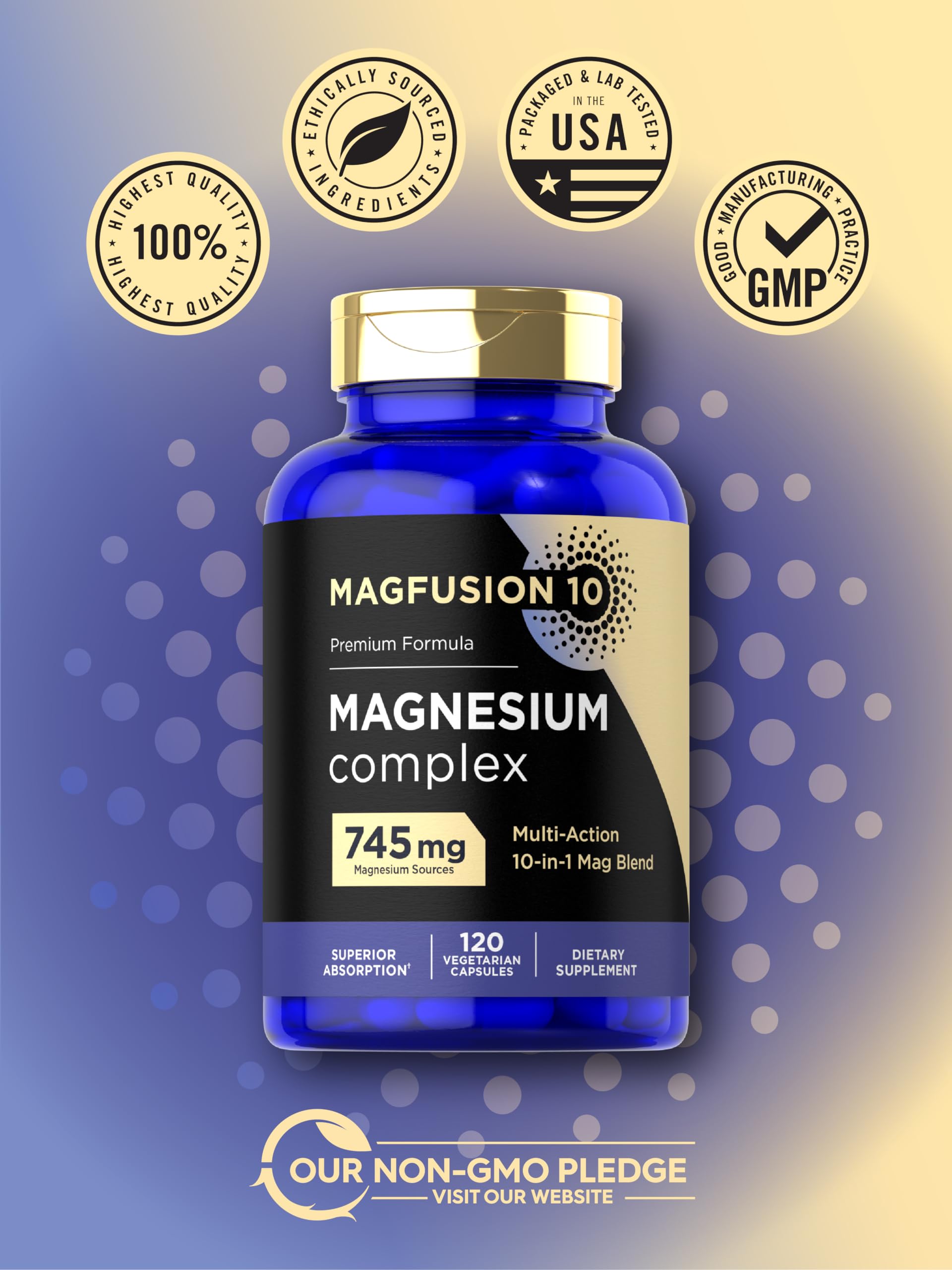 Magfusion-10 Magnesium Complex Supplement 745mg | 120 Capsules | 10 in 1 Blend | Vegetarian, Non-GMO, Gluten Free Magfusion-10 buy supplements Au