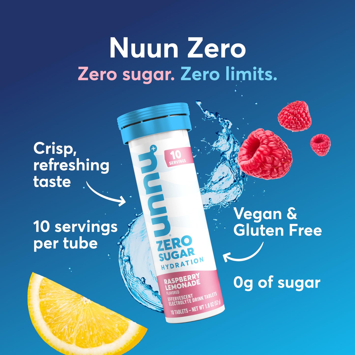 Nuun Zero Sugar Hydration Electrolyte Tablets - Sodium, Potassium, Chloride, Calcium, Magnesium, Light & Delicious Fruit Flavors, No Sugar, Gluten Free, Vegan,