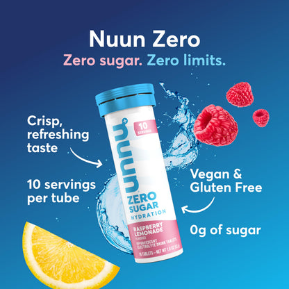 Nuun Zero Sugar Hydration Electrolyte Tablets - Sodium, Potassium, Chloride, Calcium, Magnesium, Light & Delicious Fruit Flavors, No Sugar, Gluten Free, Vegan,