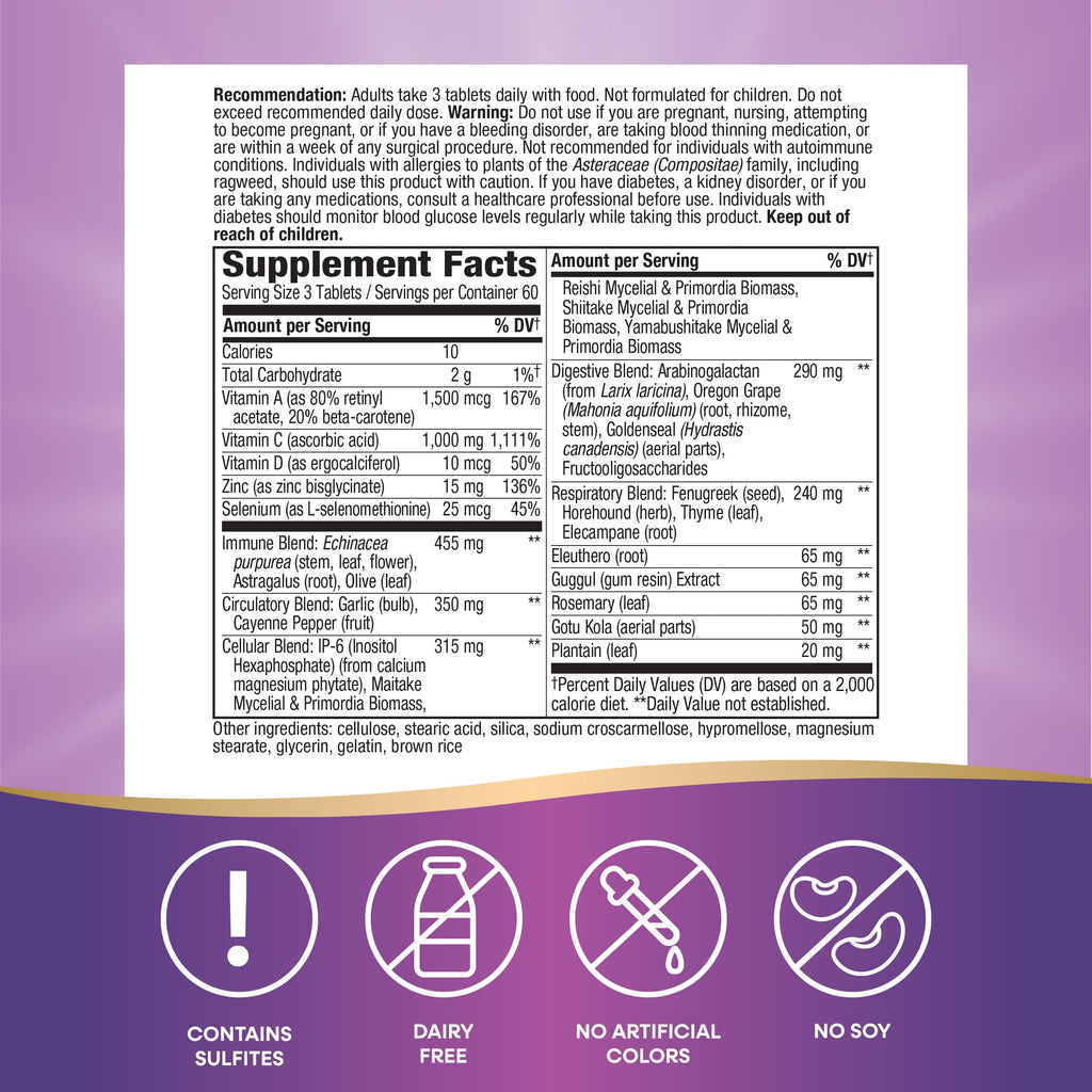 Nature's Way Systemwell Ultimate Immune* with Vitamins C, A, D, Zinc, & Selenium, Multi-System Botanical Blends Including Immune, Respiratory, Digestive & Circulatory, 180 Tablets (Packaging May Vary) Nature's WayBuy Supplements Australia