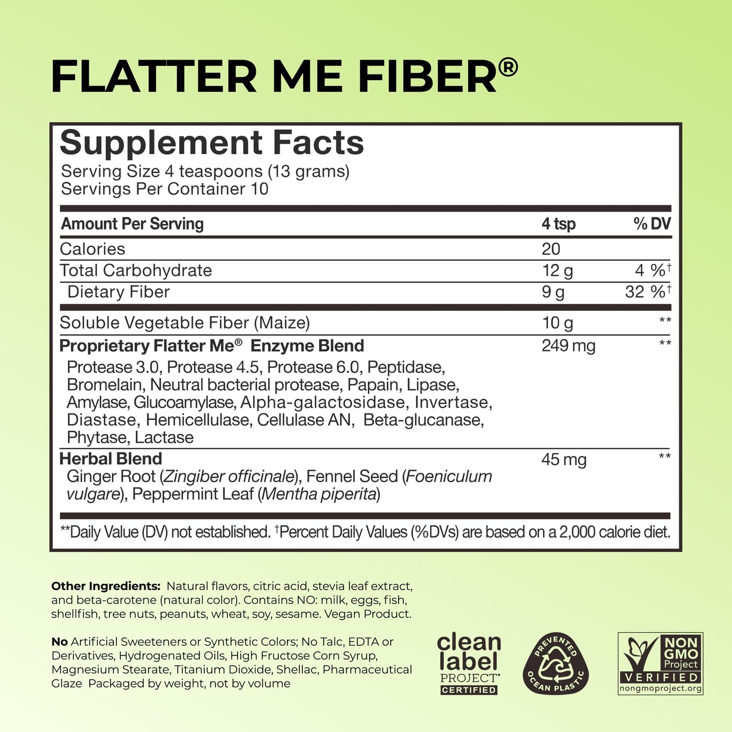 Flatter Me Fiber Booster – Fiber Supplement for Women & Men, Prebiotics & Enzymes for Weight Support, Reduce Bloating