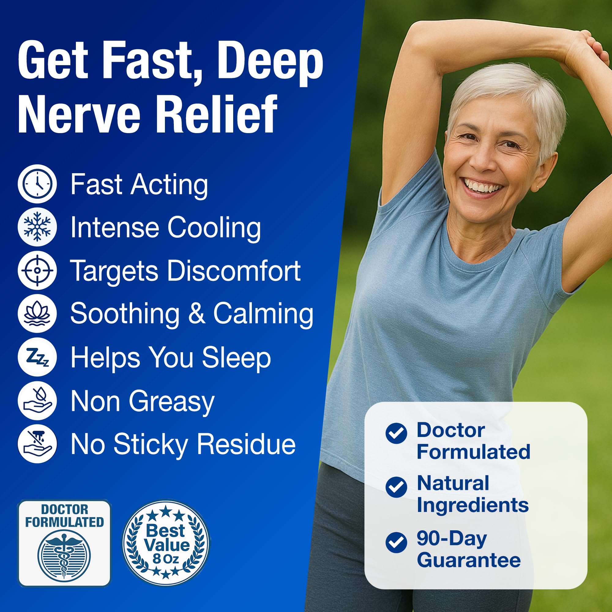 Neuropathy Nerve Relief Cream – Extra Large 8 oz – Maximum Strength for Feet Hands Legs Toes Back – Natural Ingredients Arnica Aloe Vera MSM Vitamins – Fast-Acting Soothing Relief – Super Value 8 oz NuturnaBuy Supplements Australia