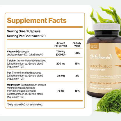 Dr. Fuhrman Osteo Bone Health Supplement | Wholefood Supplement for Women & Men | Vitamin for Bone Density | Organic Vitamin D3, Calcium, Magnesium & K2 | Natural Ingredients | 120 Caps Dr. FuhrmanBuy Supplements Australia